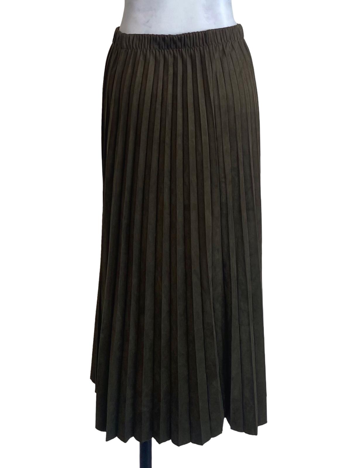 Crocodile Green Pleated Skirt