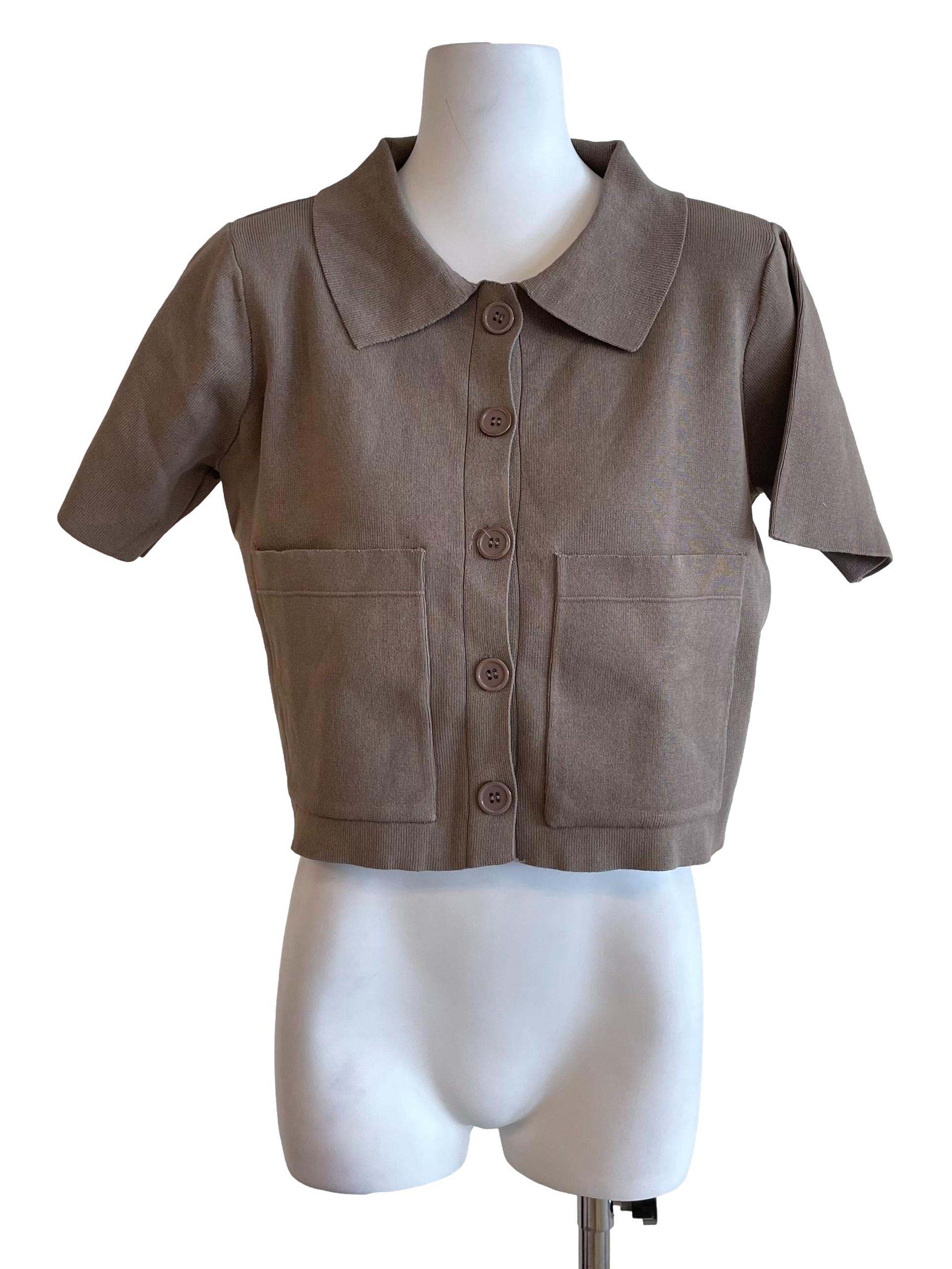 Peanut Button Up Knit Top