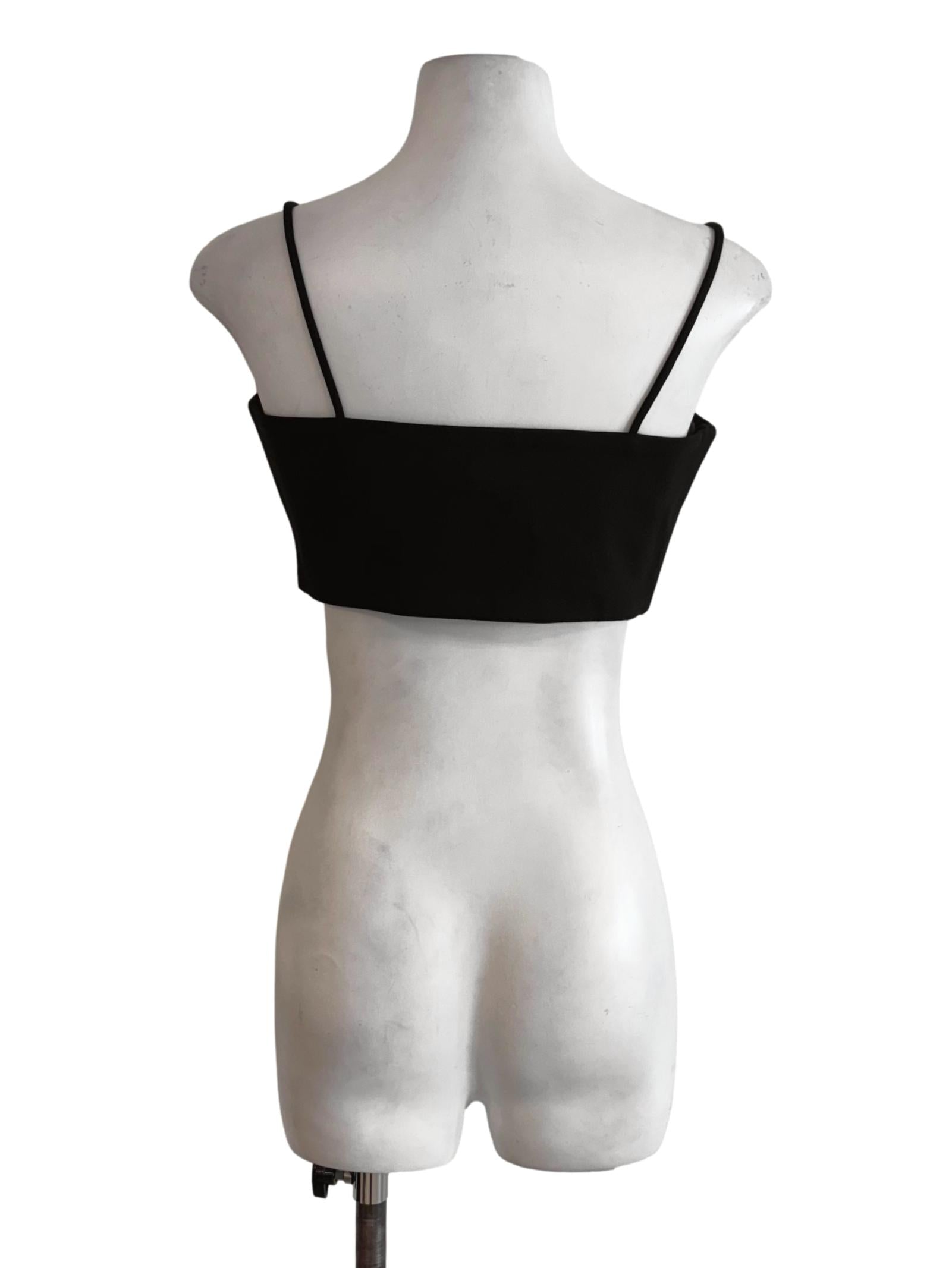Black Stretchable Crop Top LB