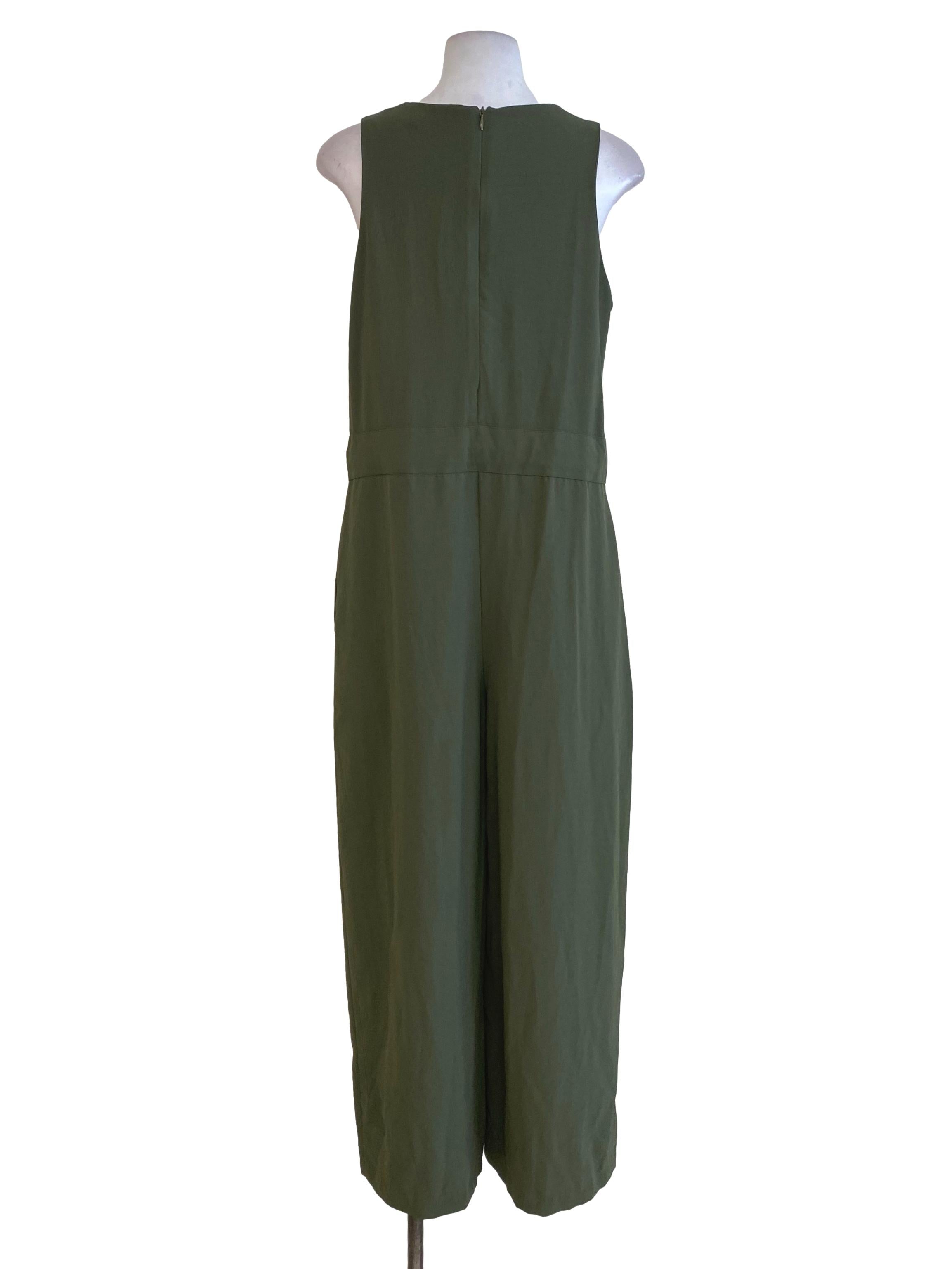 Beyond The Vines Army Green V Neck Jumpsuits | REFASH