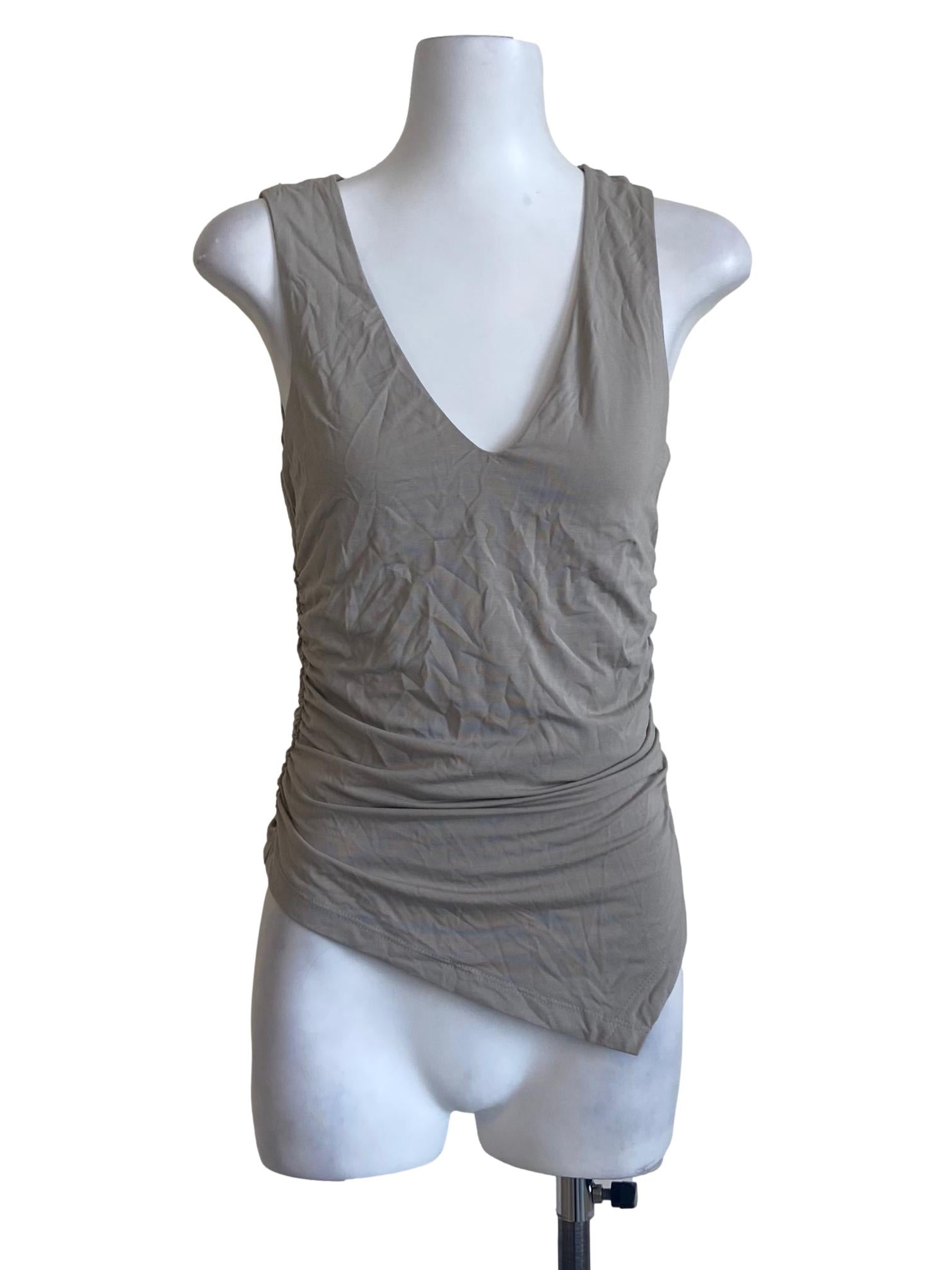 Bone Sleeveless Asymmetric Top