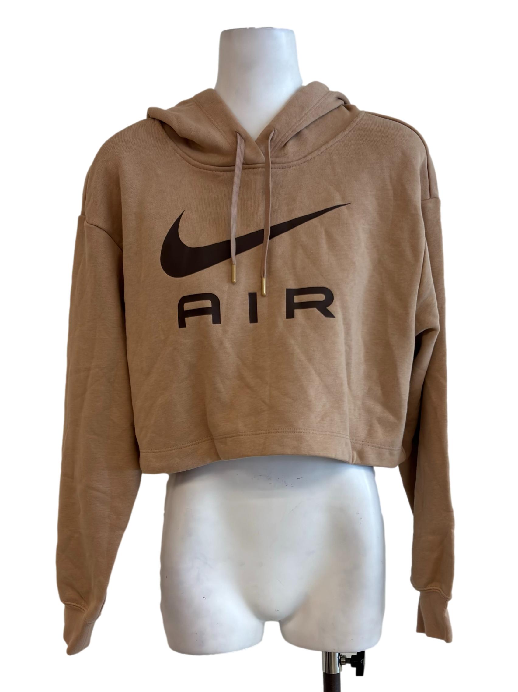 Ivory Brown Air Cropped Hoodie