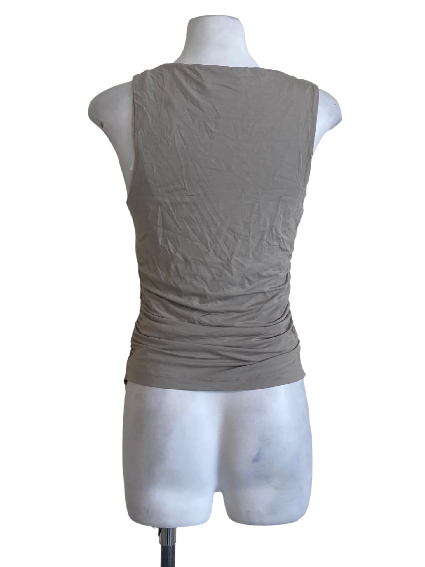 Bone Sleeveless Asymmetric Top