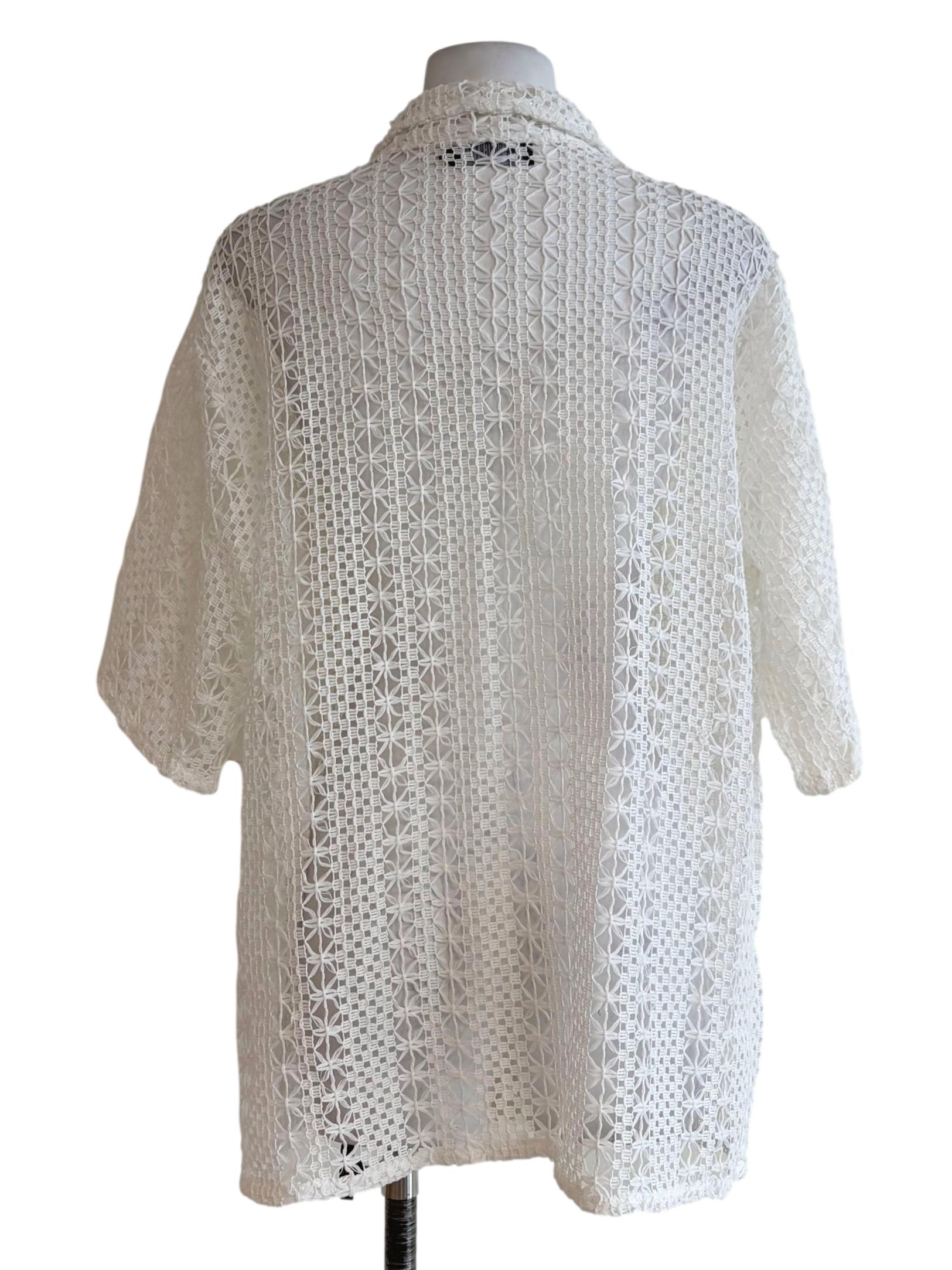 Dove White Crochet Shirt