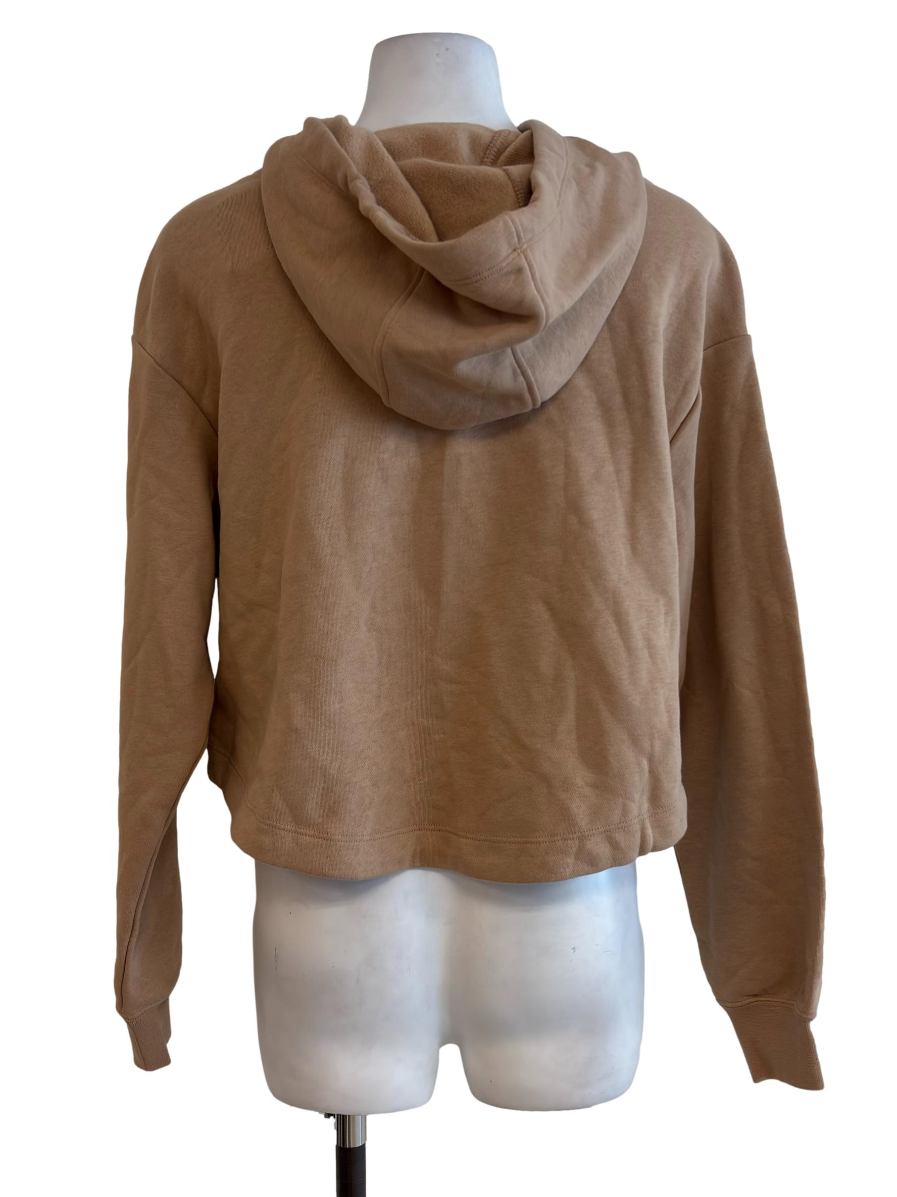 Ivory Brown Air Cropped Hoodie