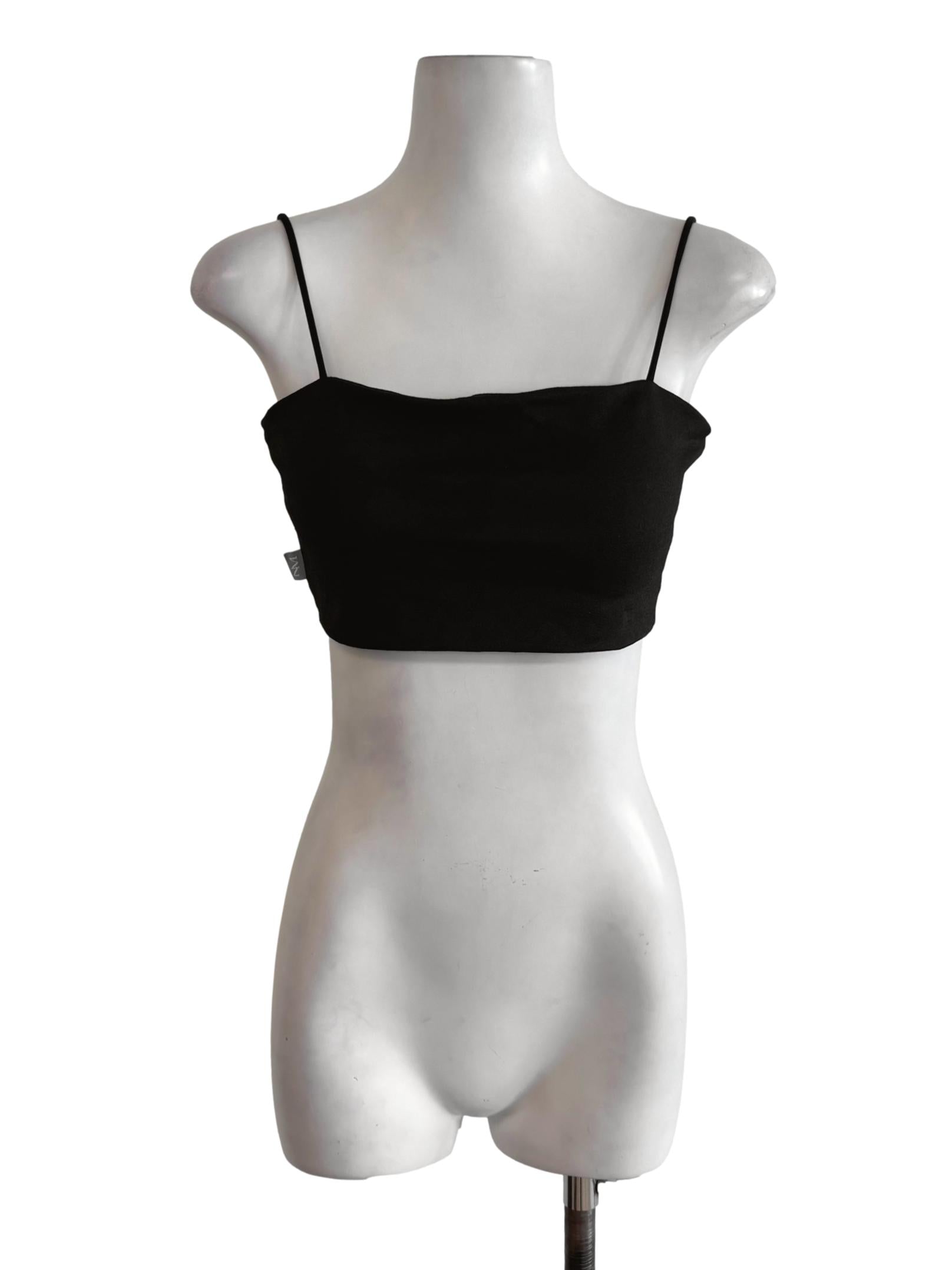 Black Padded Fit Crop Top