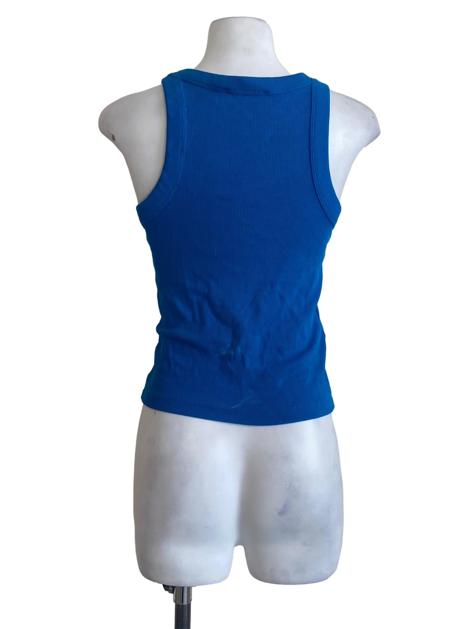 Cobalt Blue Sleeveless Jewel Neck Top