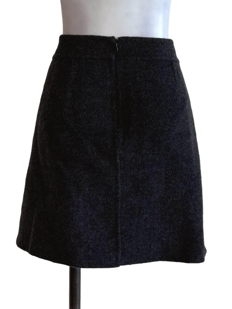 Charcoal Grey Wool Mini Skirt