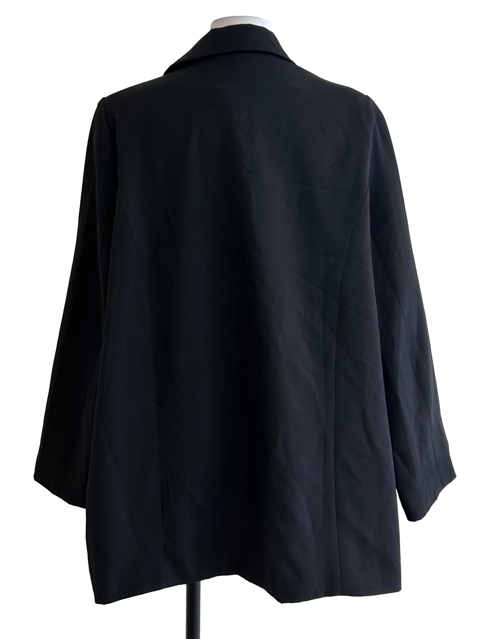 Black Double-Breasted Oversized Smart Blazer