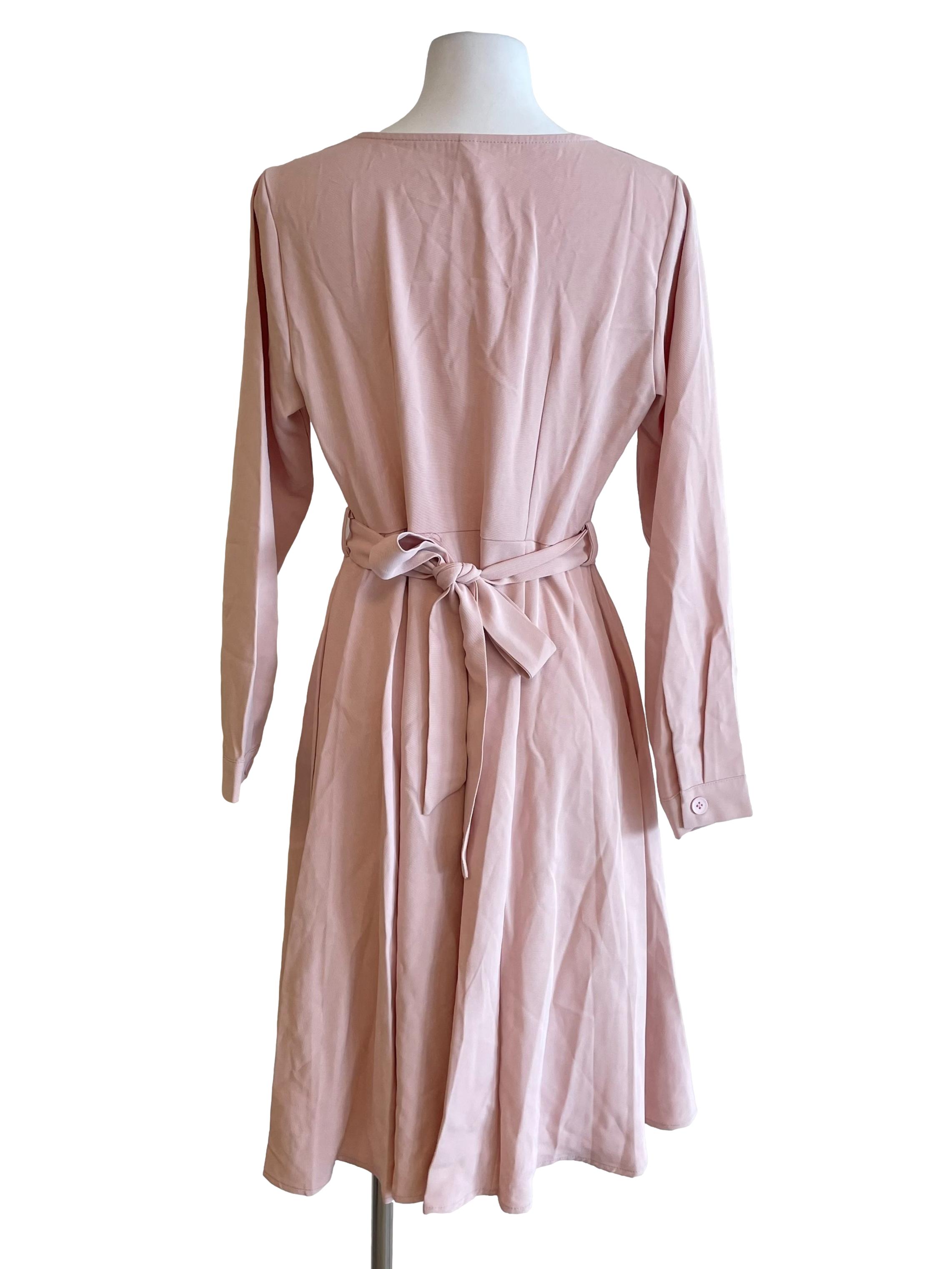 Pastel Pink Drape Panelled Dress