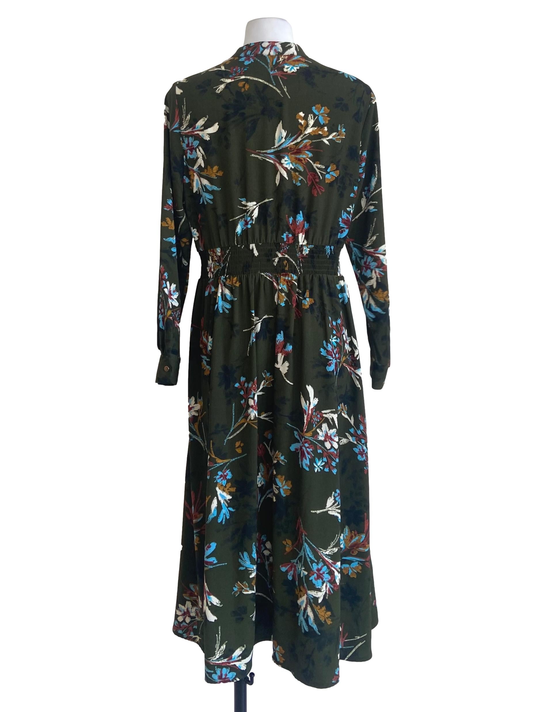 Pickle Green Floral Slit Dress