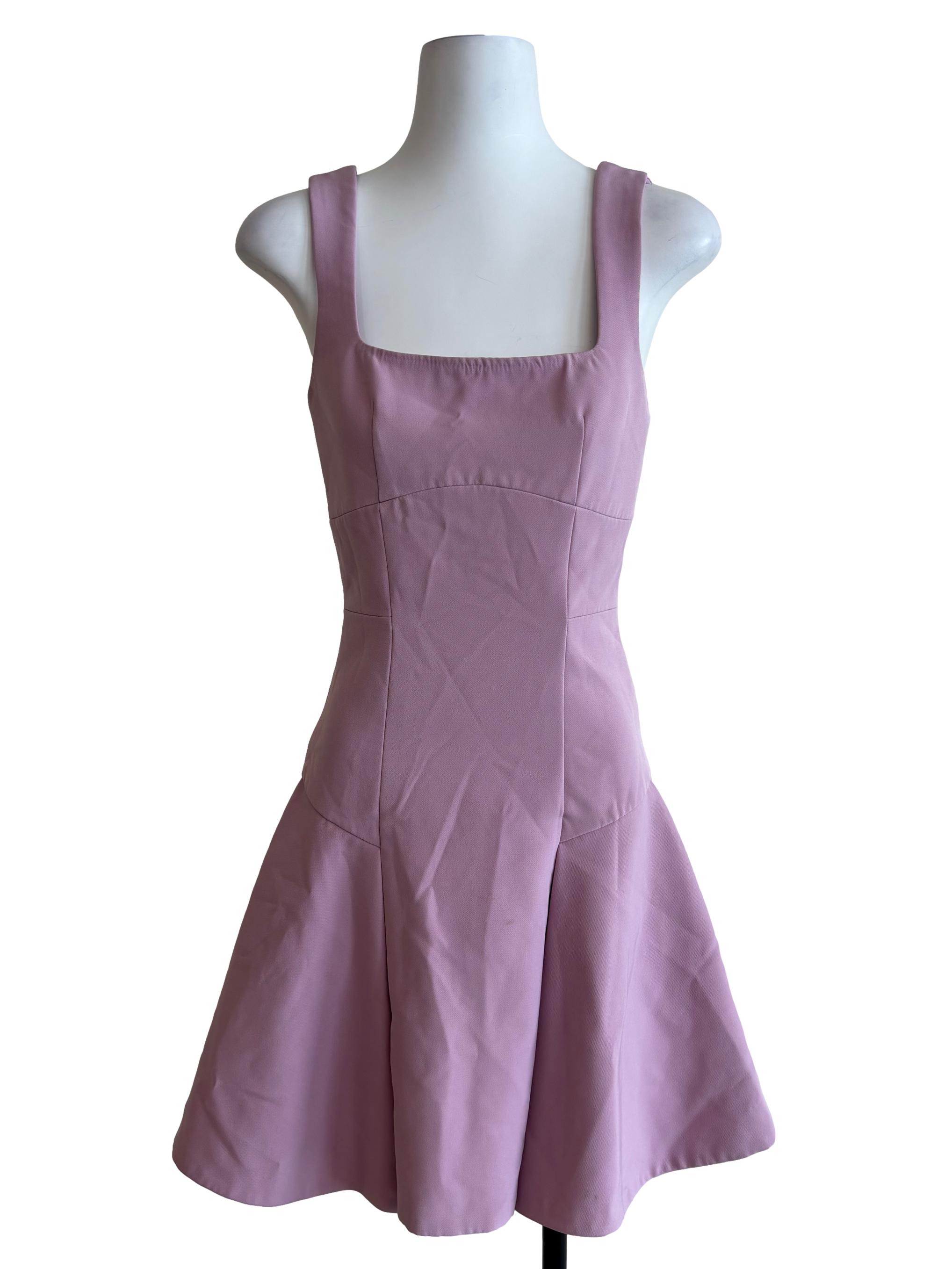 Taffy Pink Square Neck Sabrina Dress