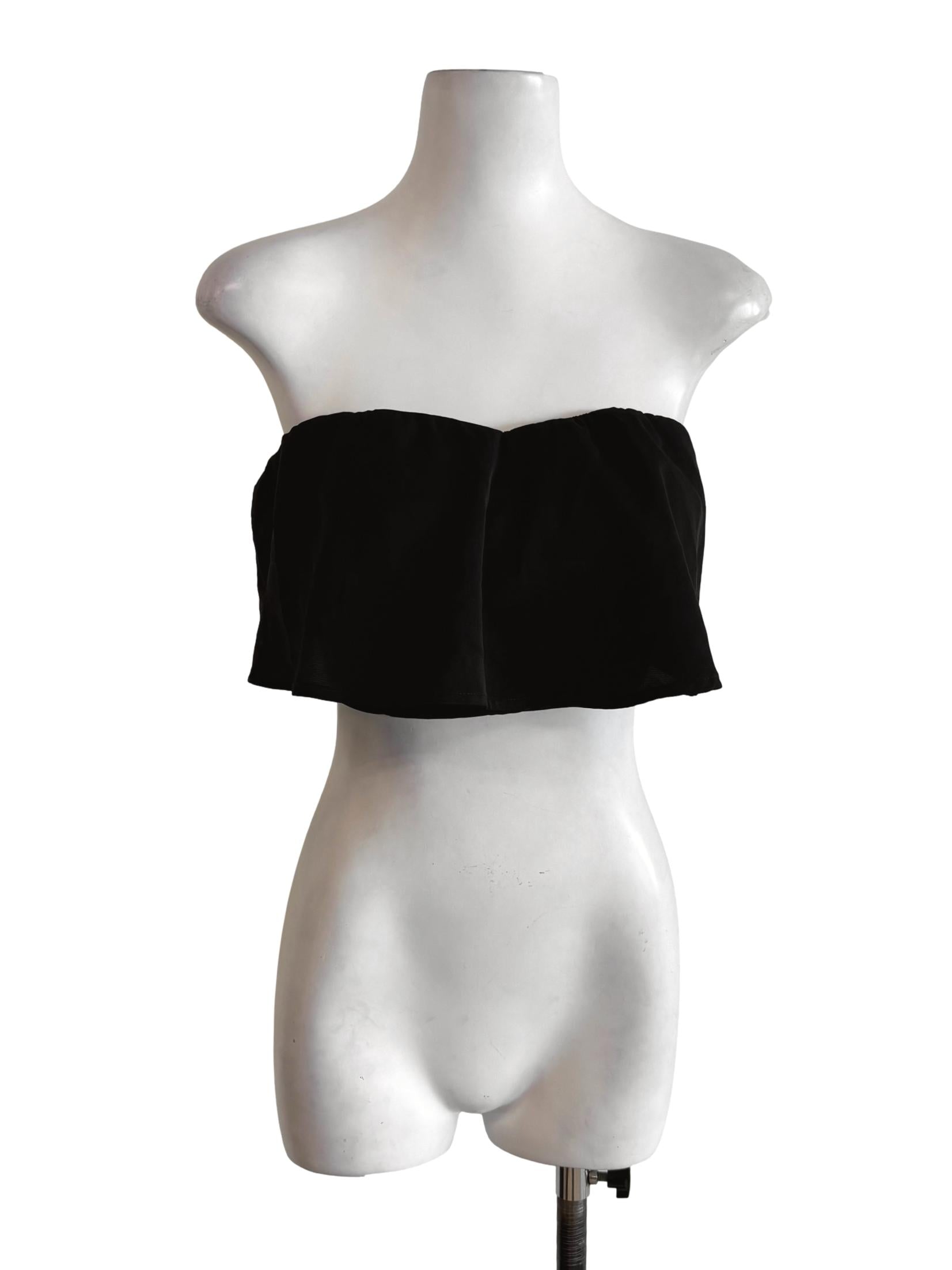 Black Layered Ruffle Tube Top