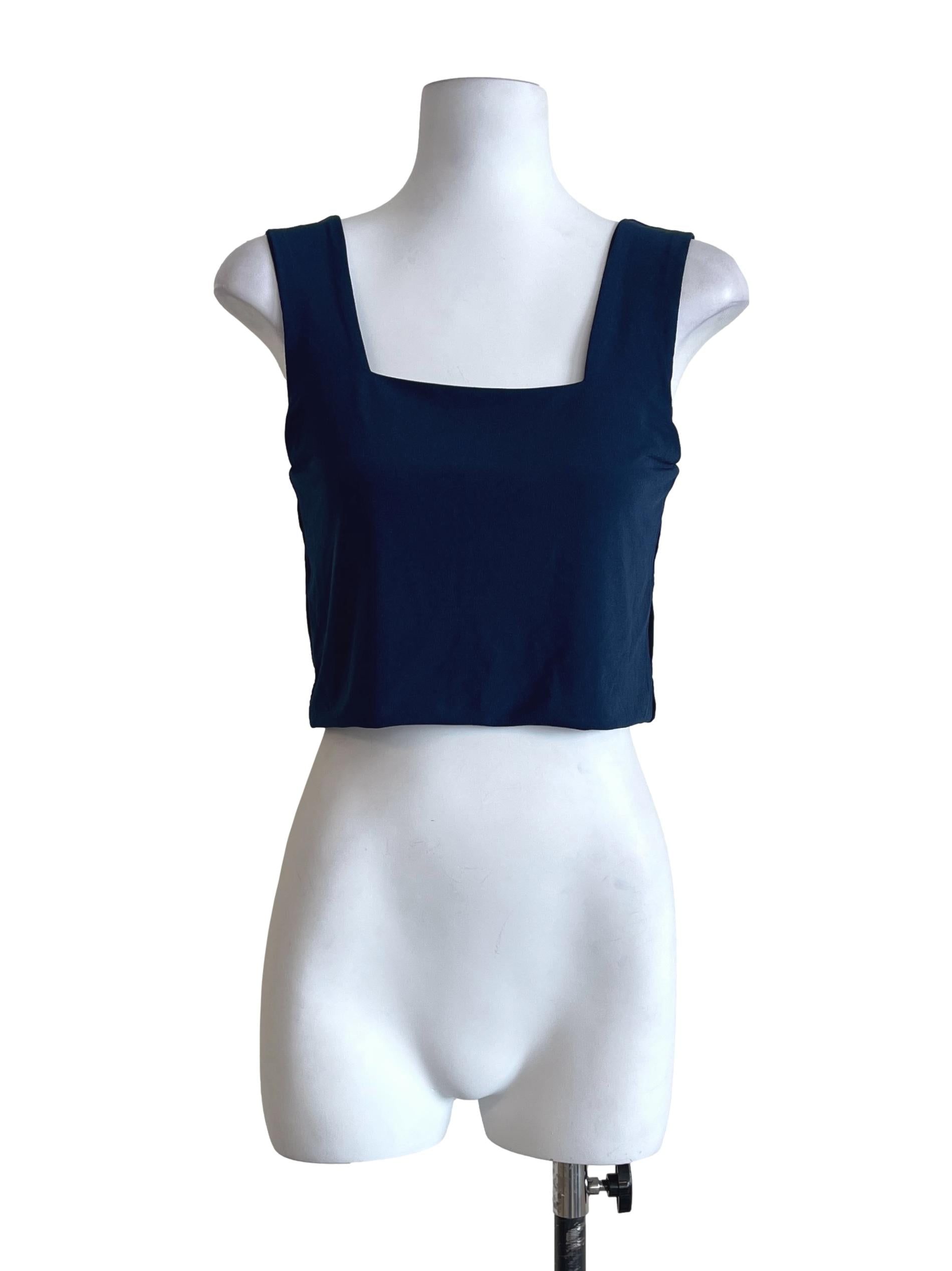 Indigo Blue Square Sleeveless Top