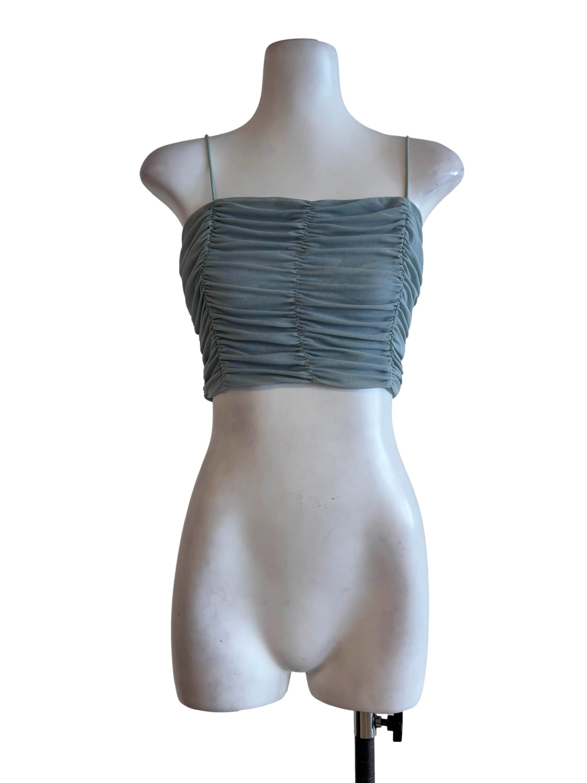 Baby Blue Spaghetti Strap Crop Top