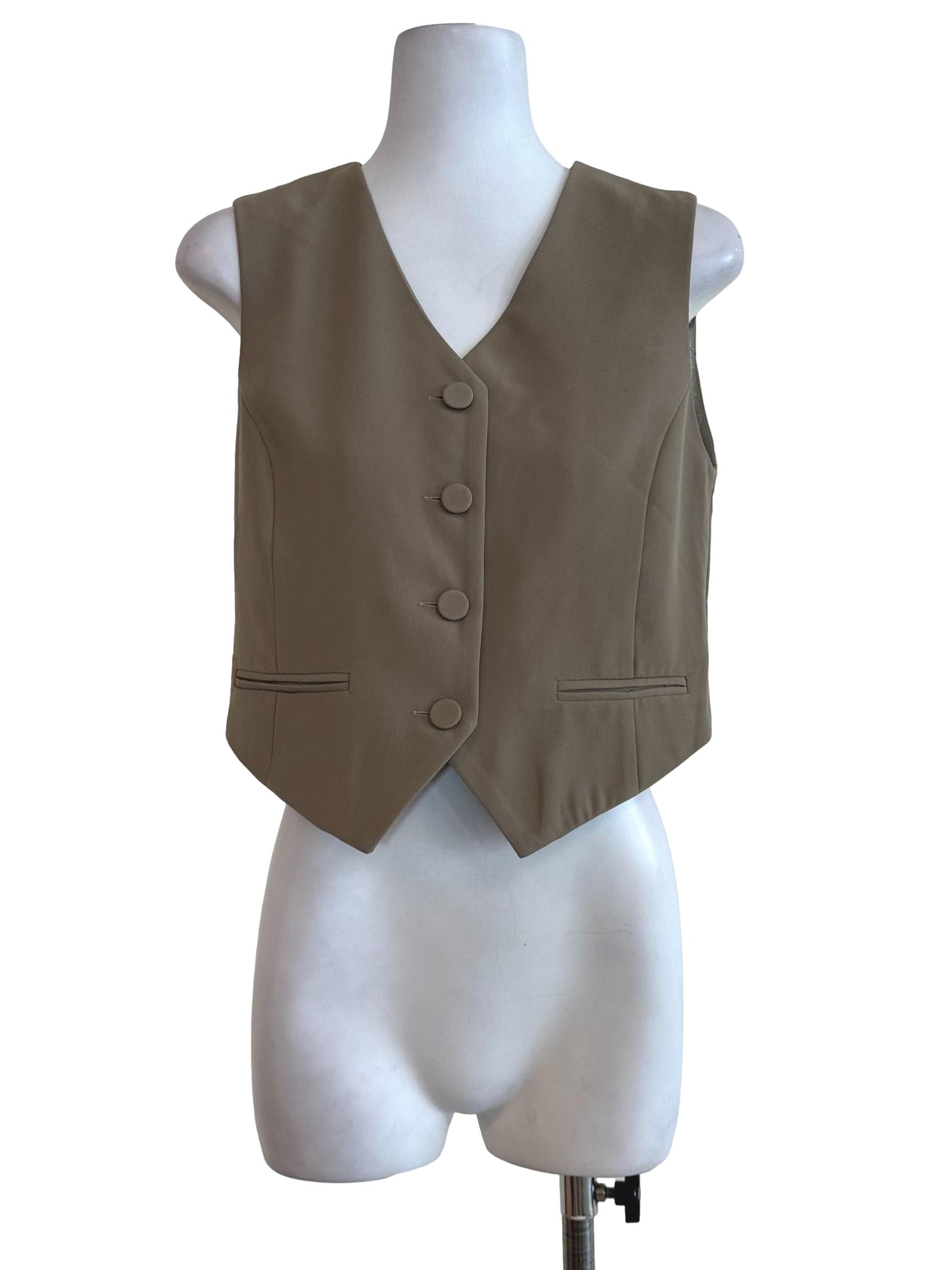 Moss Green Plain Vests