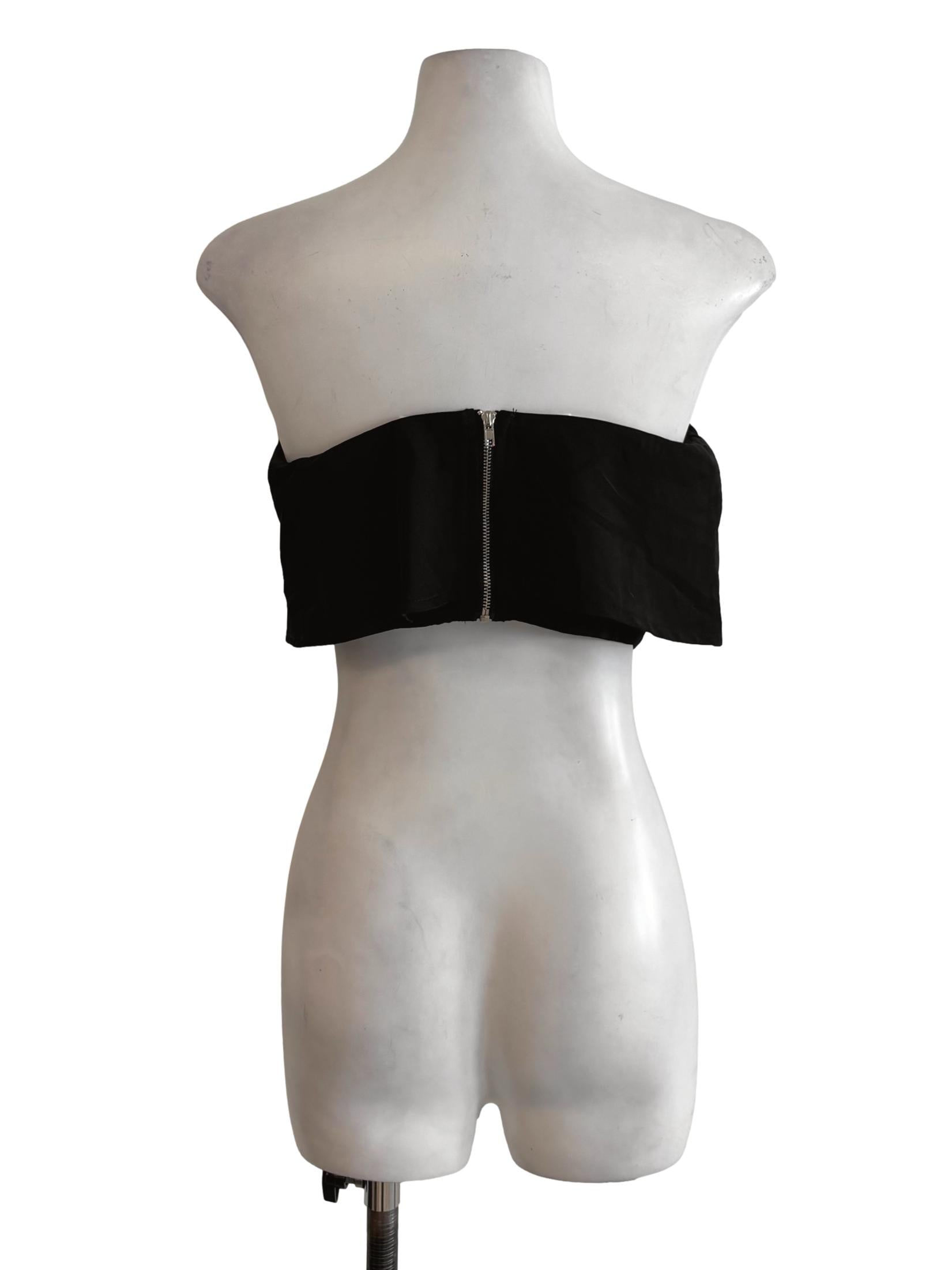 Black Layered Ruffle Tube Top