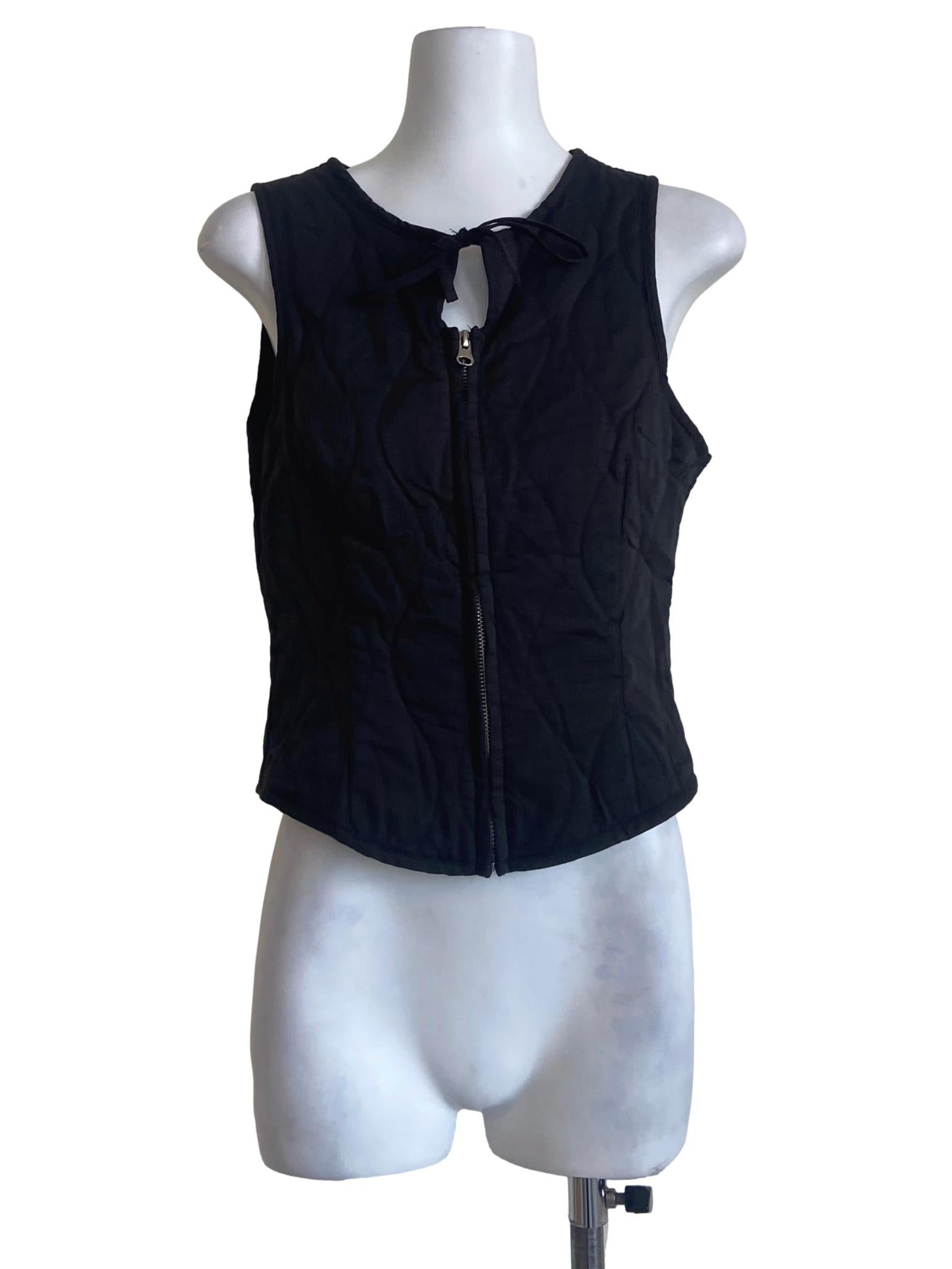 Black Zipper Vest