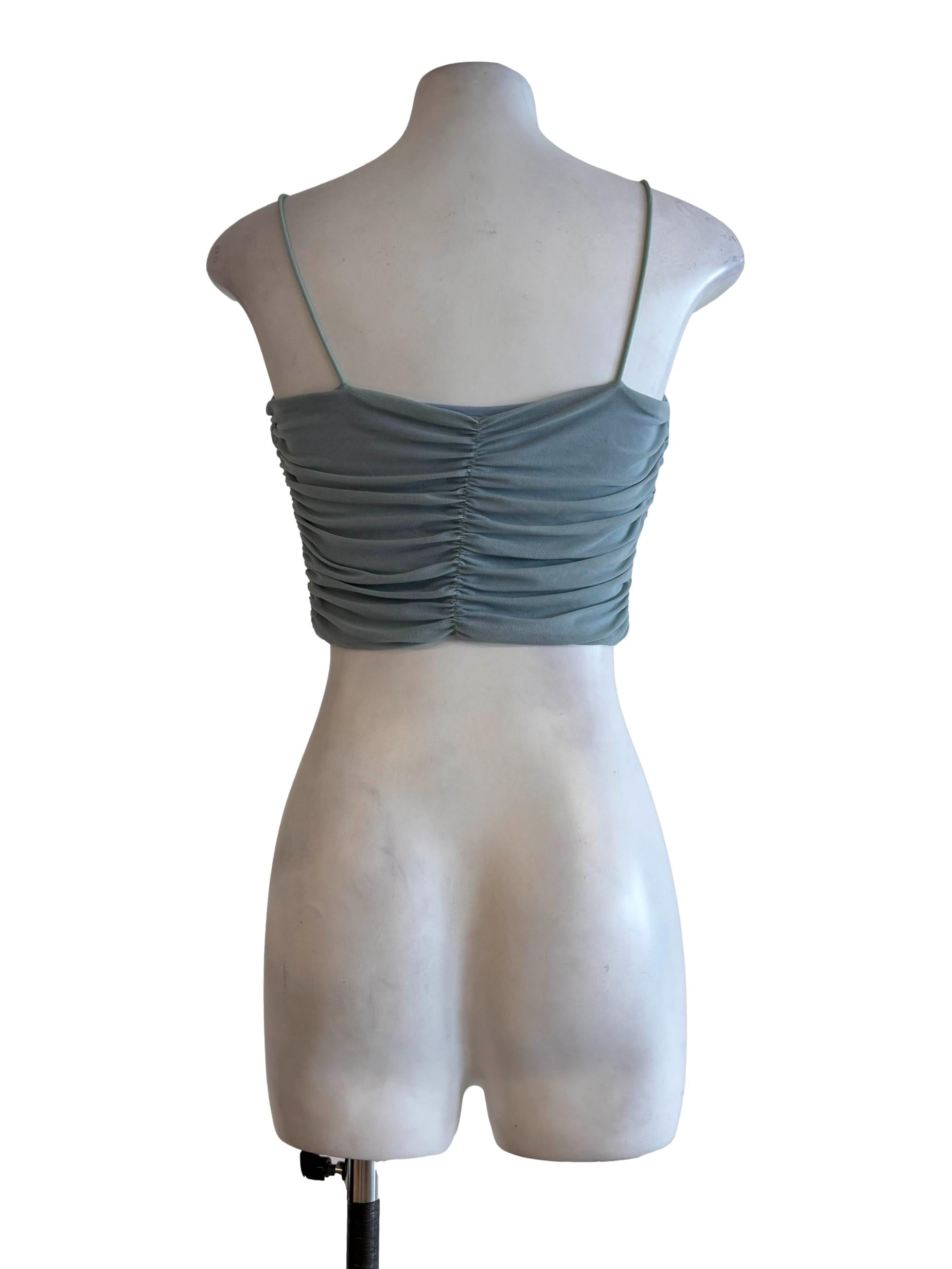 Baby Blue Spaghetti Strap Crop Top