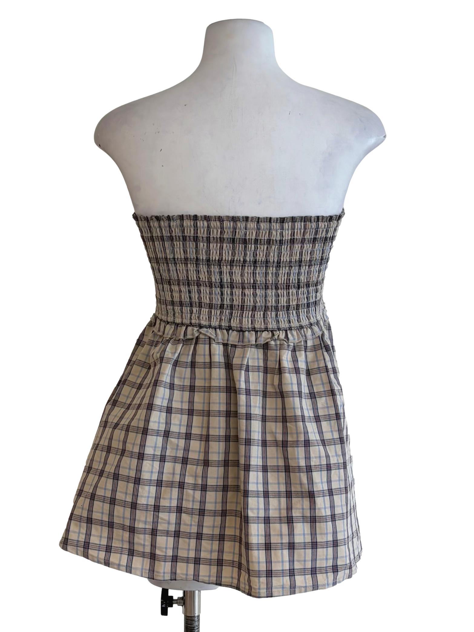 Buff Brown Plaid Top