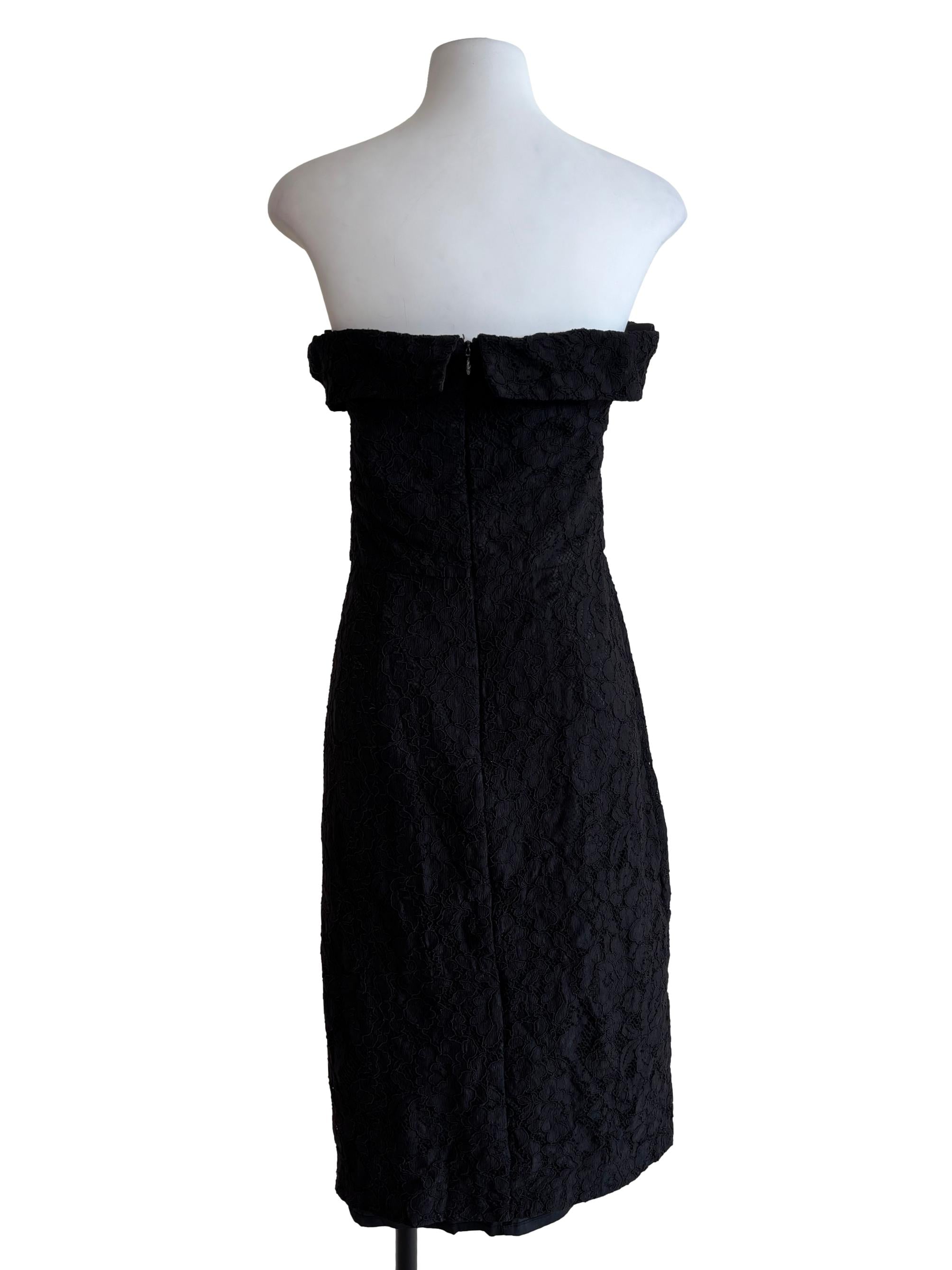 Rich Black Off Shoulder Sweetheart Lace Dress