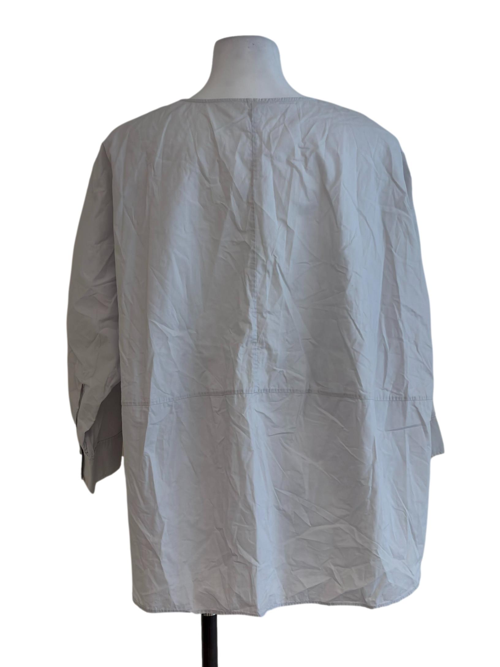 Cloud Grey V Neck Blouse