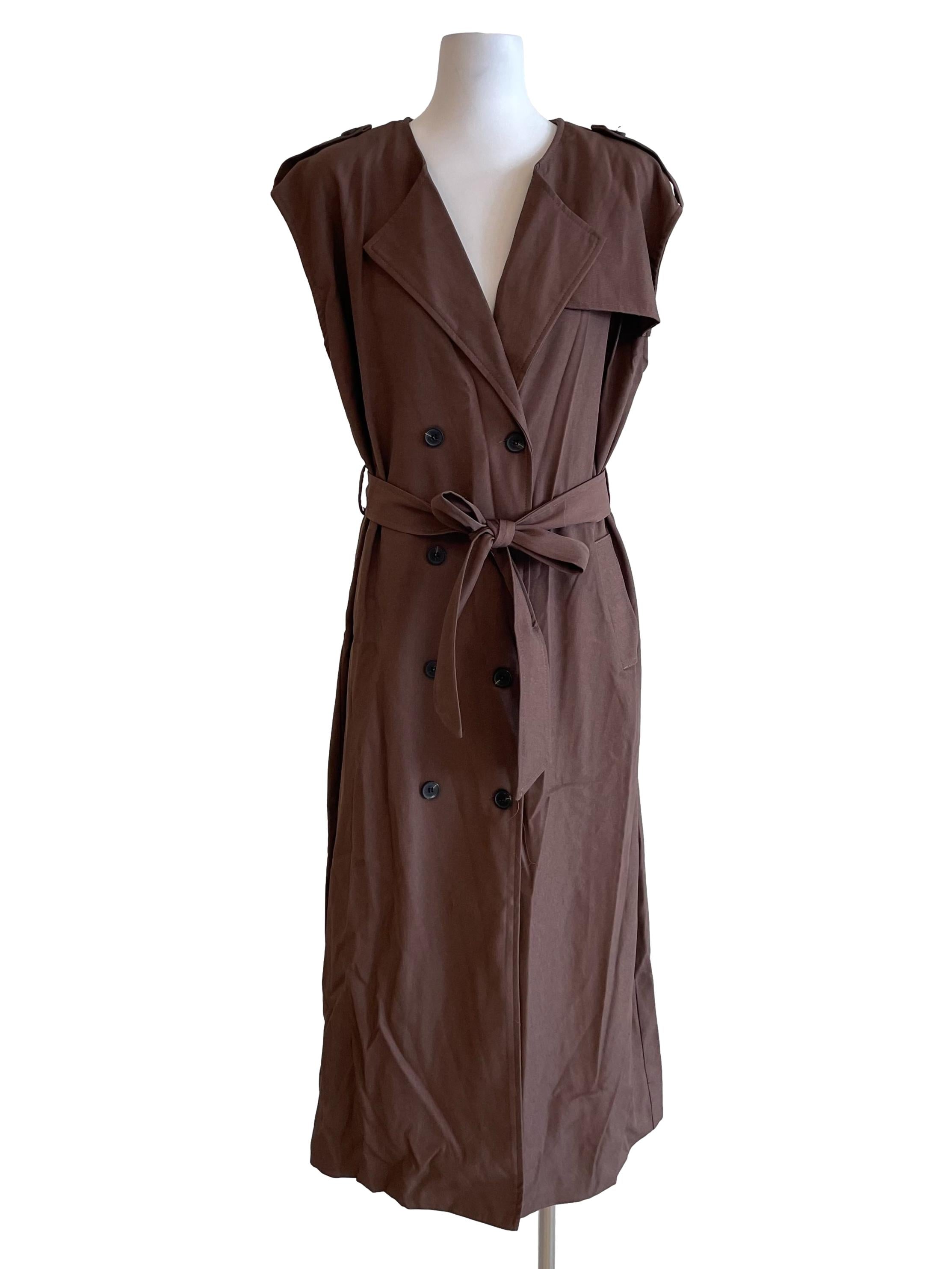 Brown Double Breasted Coat Dress