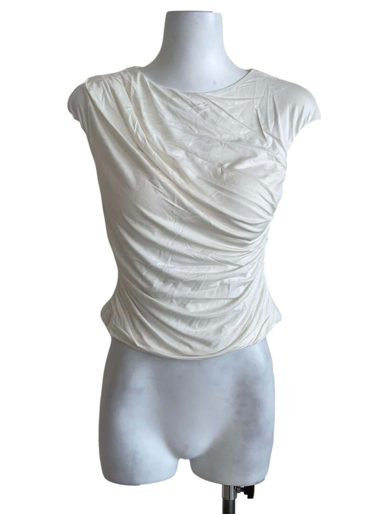 White Sabrina Neckline Blouse