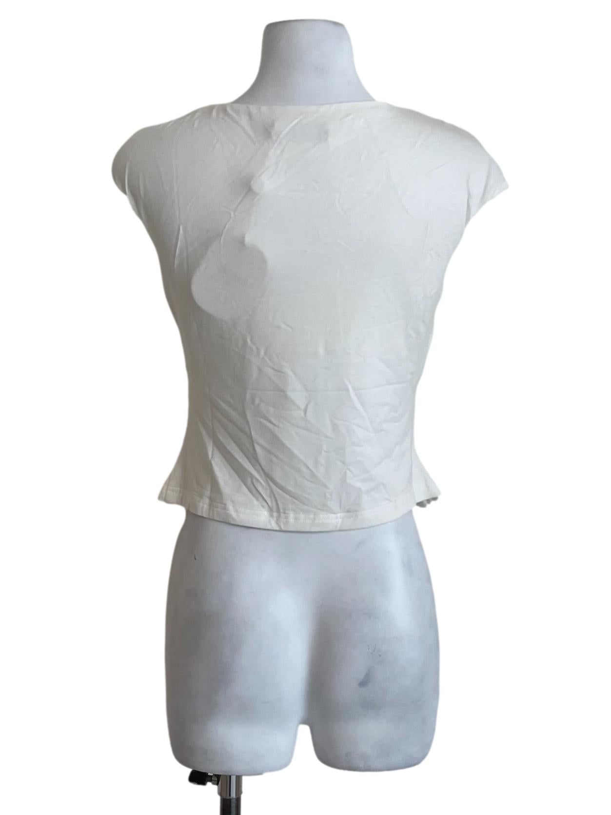 White Sabrina Neckline Blouse