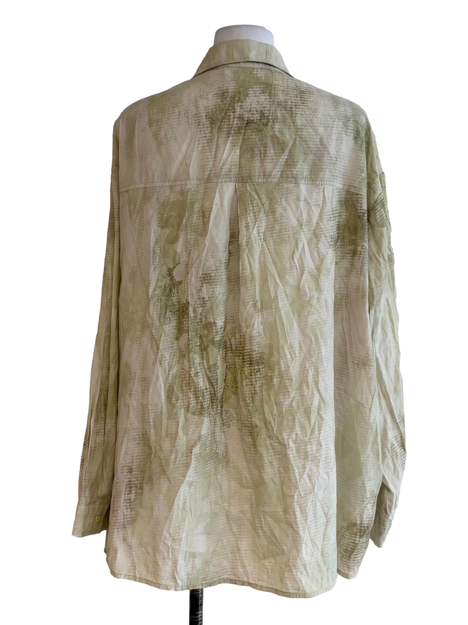 Sage Green Textured Button Down Top