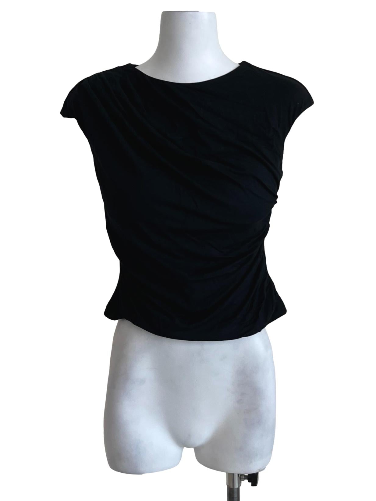 Black Sabrina Neckline Blouse