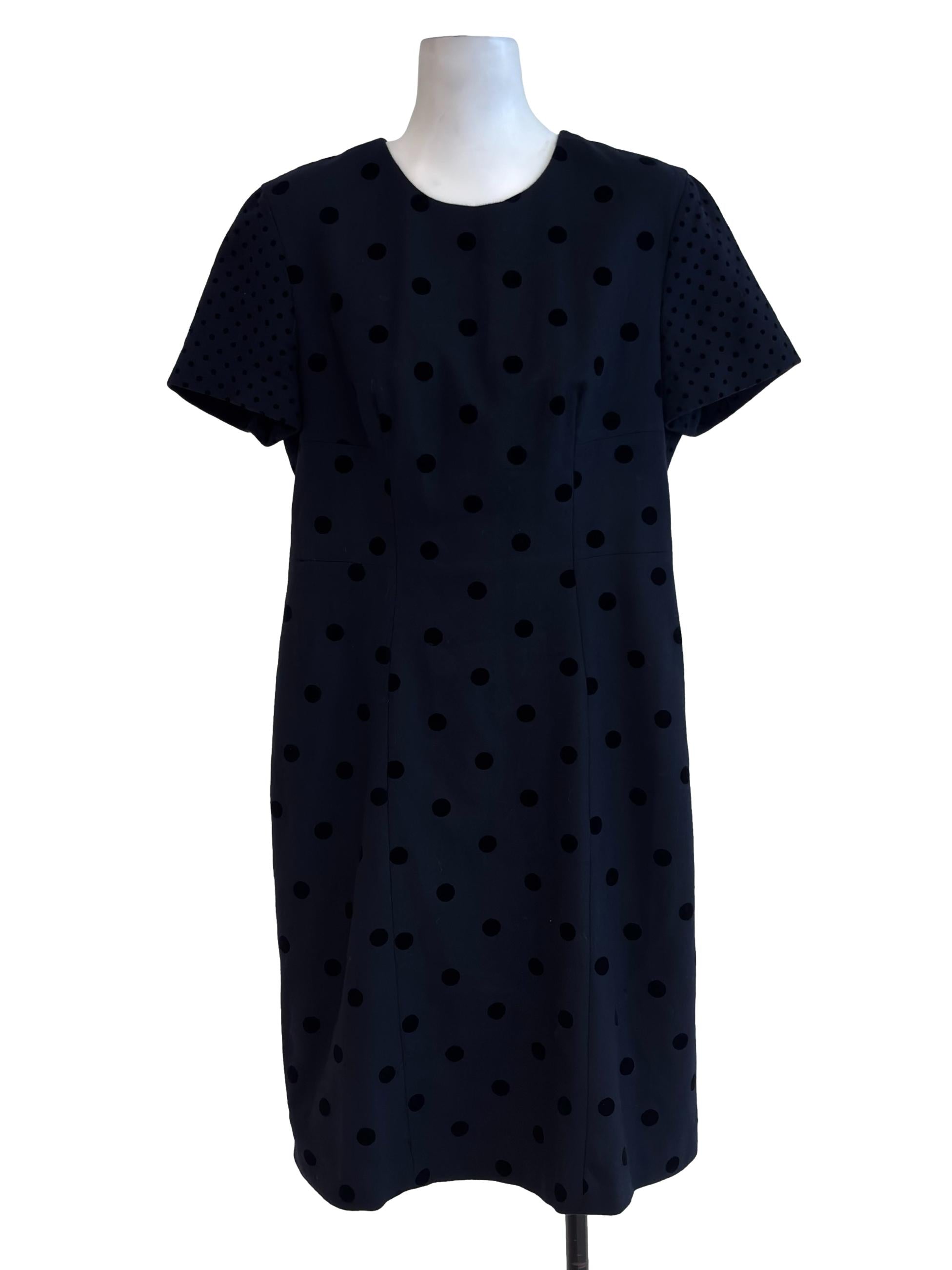 Navy Blue Polka Dots Midi Dress