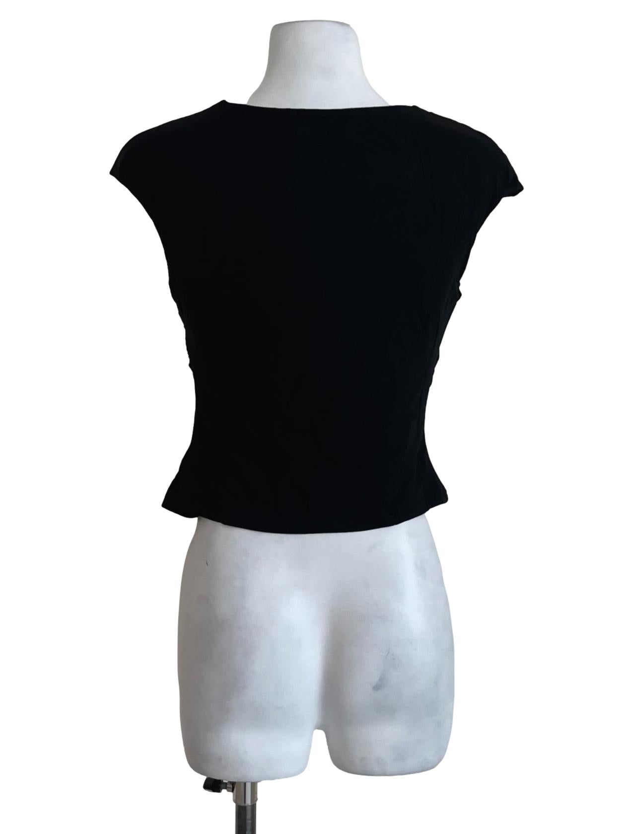 Black Sabrina Neckline Blouse