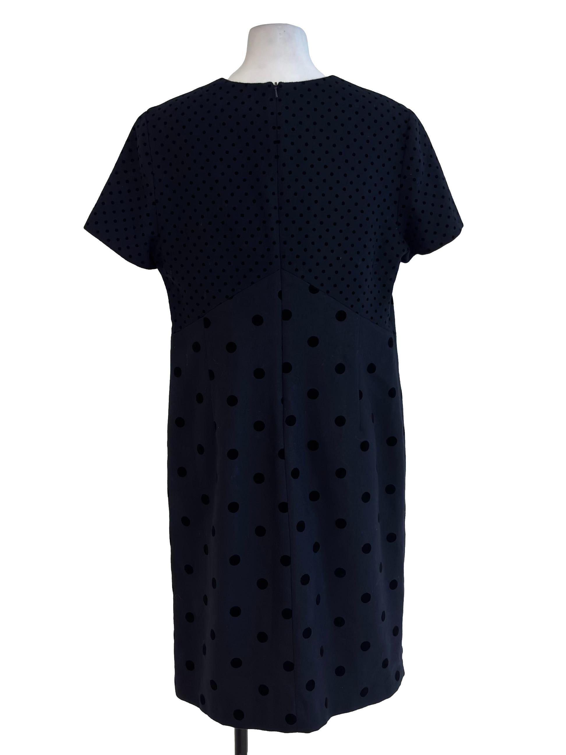 Navy Blue Polka Dots Midi Dress