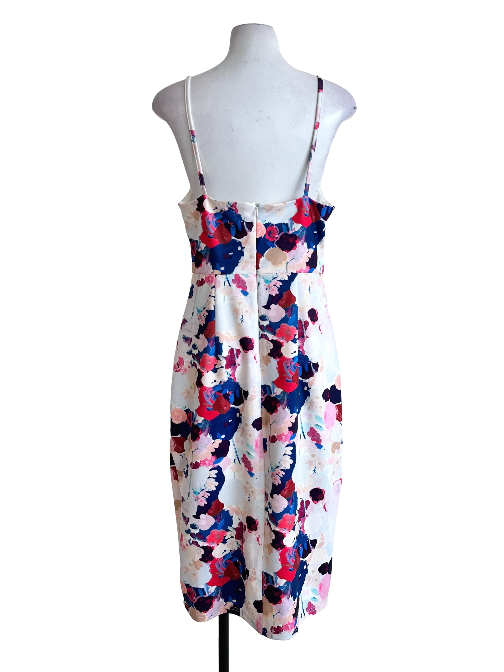Powder White Floral Printed Dress LB