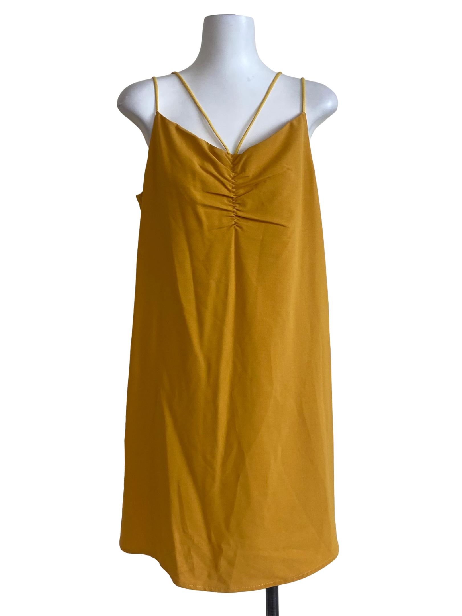 Honey Yellow Spaghetti Strap Slip Dress