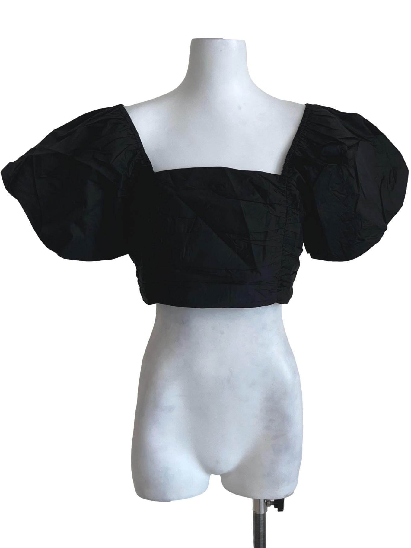 Black Square Neckline Blouse