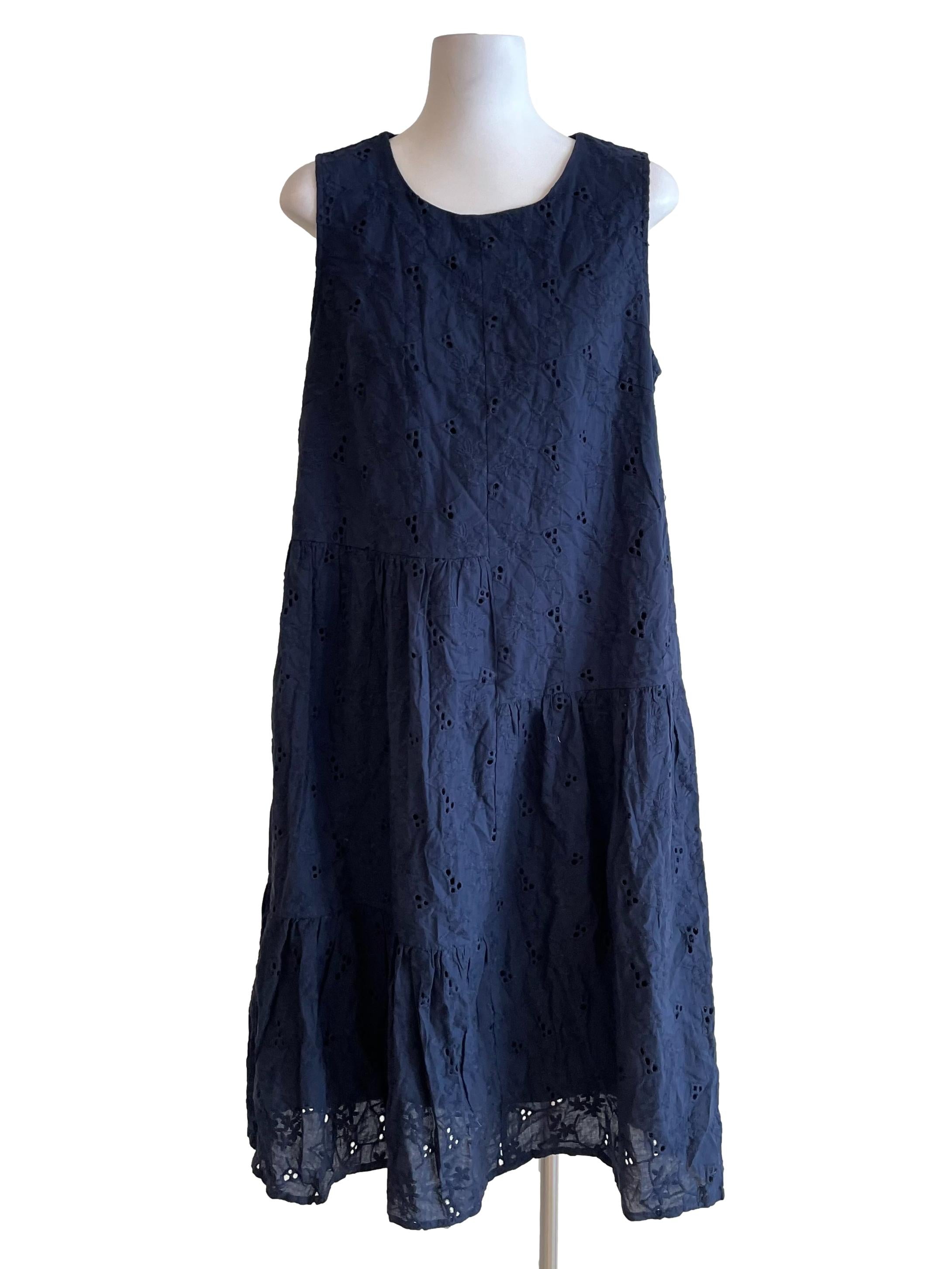 Navy Hollow Tent Dress