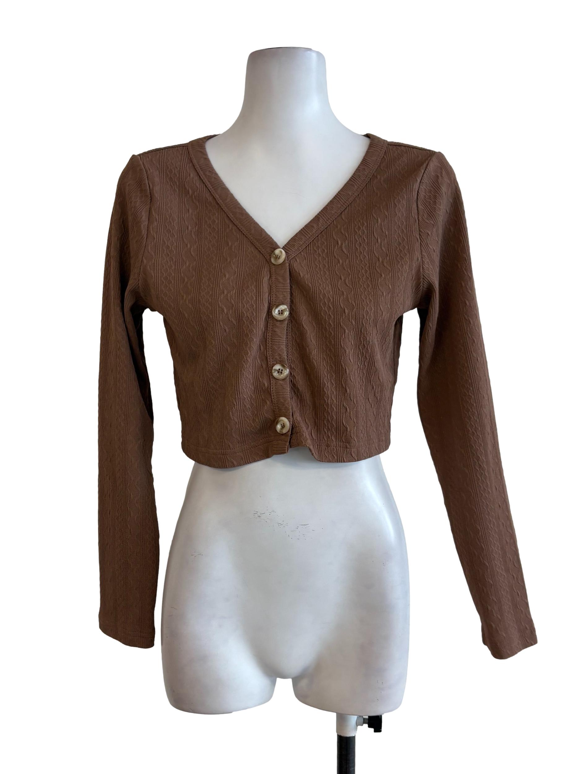 Brown Knitted Cardigan