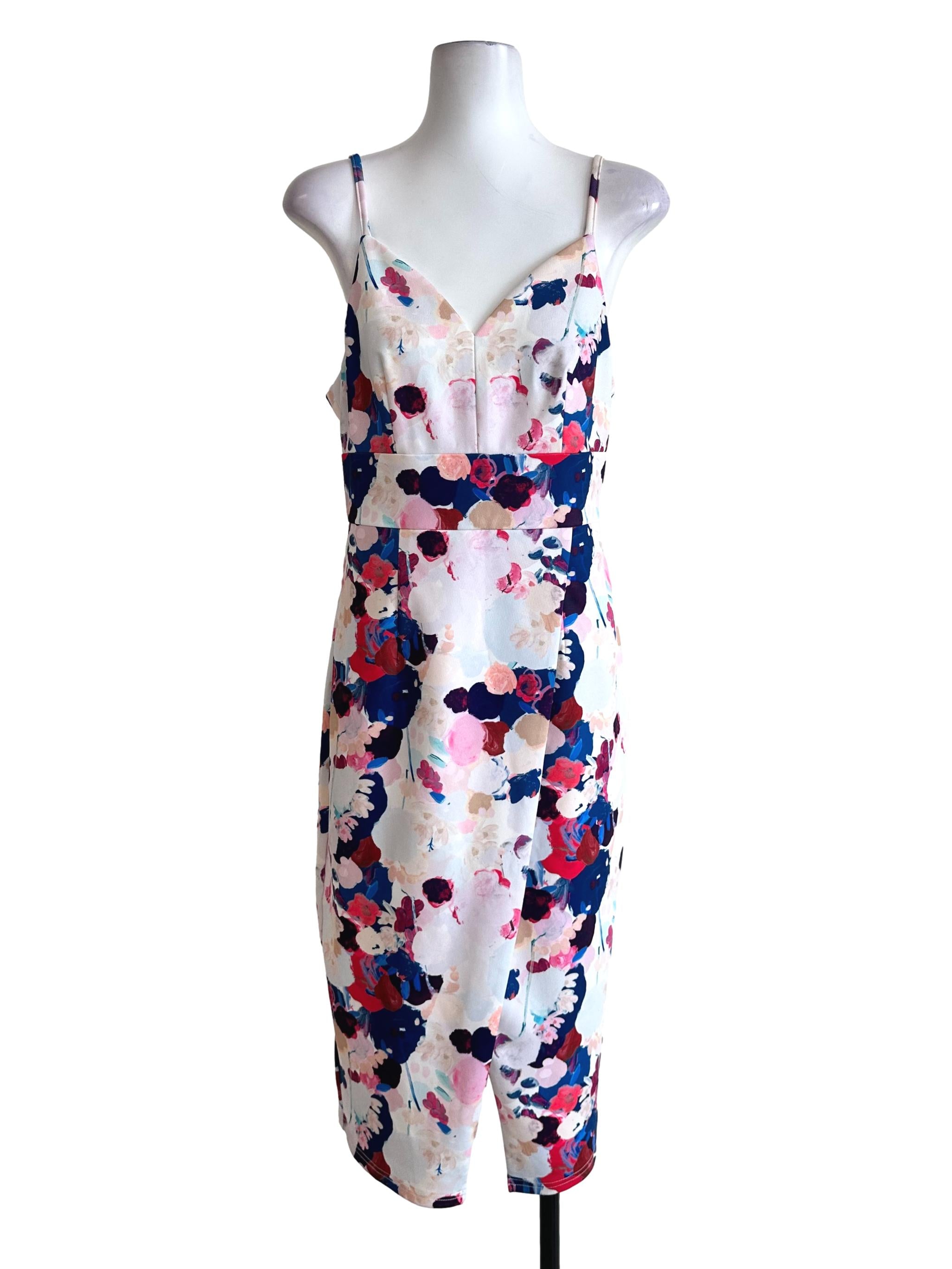 Powder White Floral Printed Dress LB