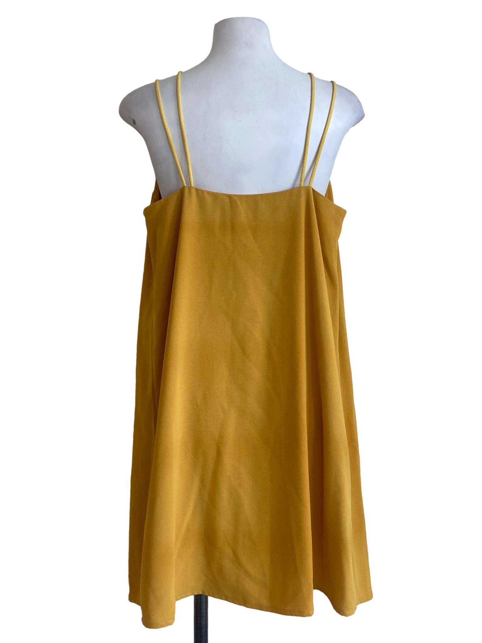 Honey Yellow Spaghetti Strap Slip Dress