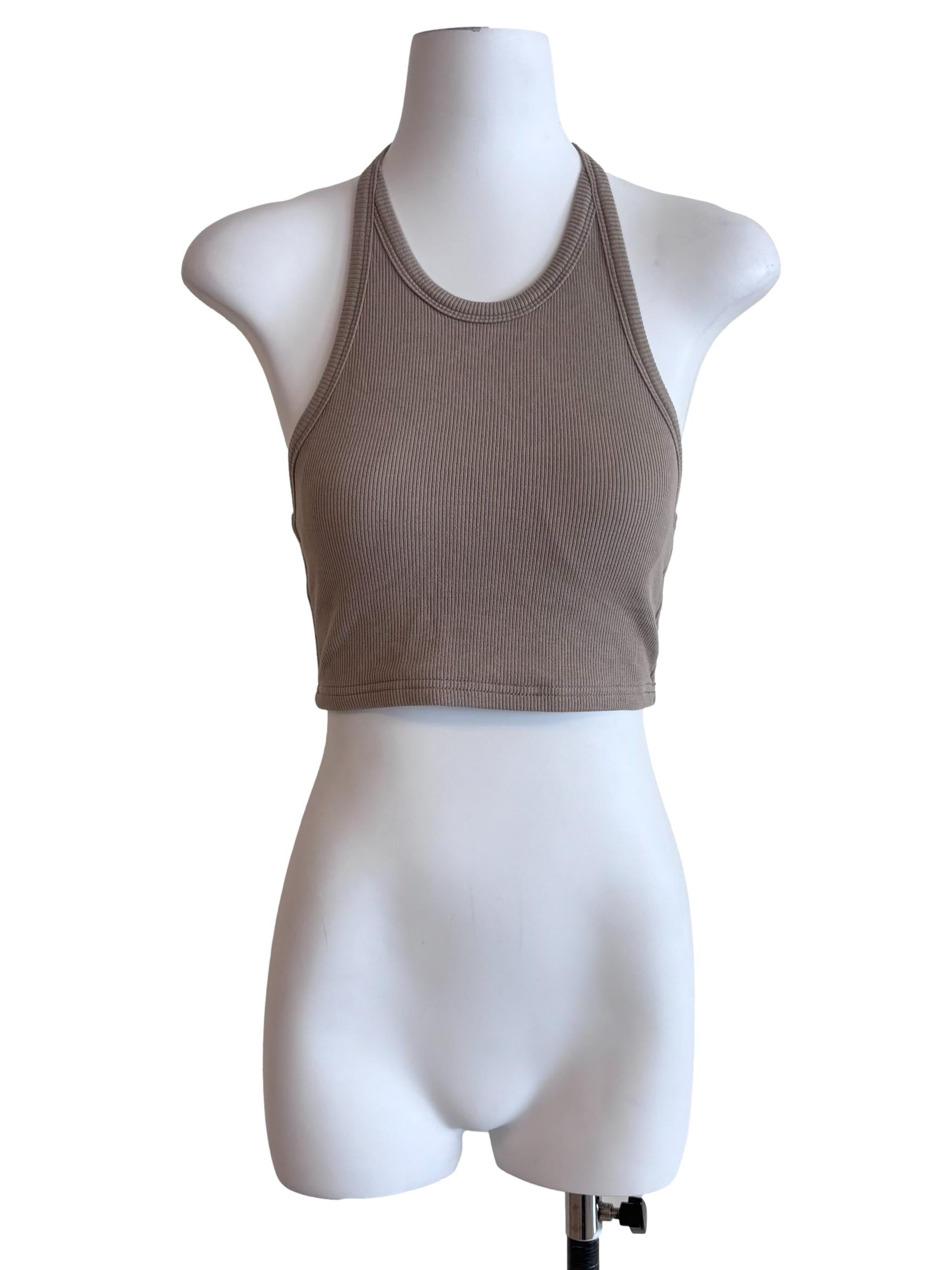 Ash Brown Cropped Tank Top