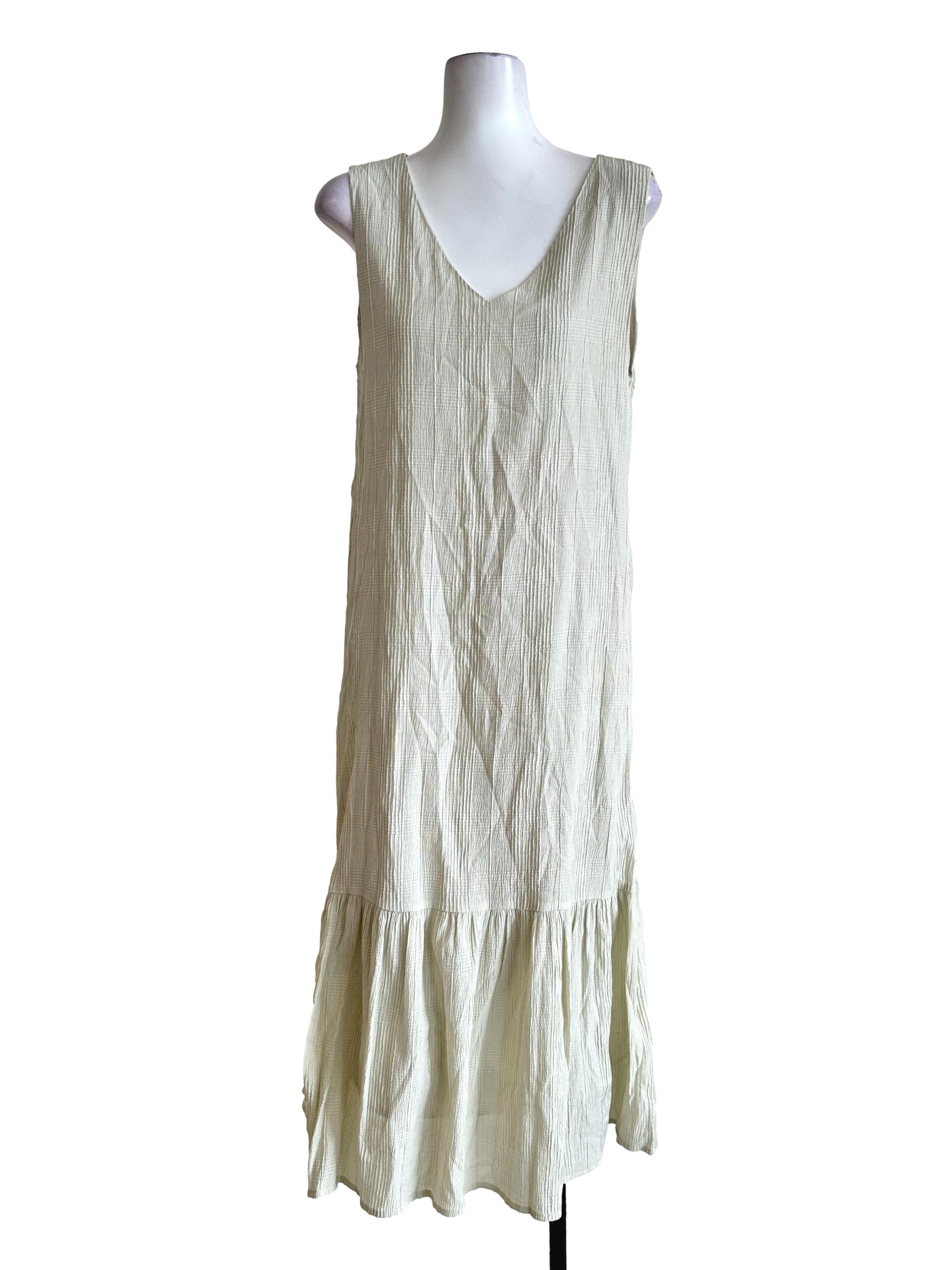 Light Green Textured Maxi Dress