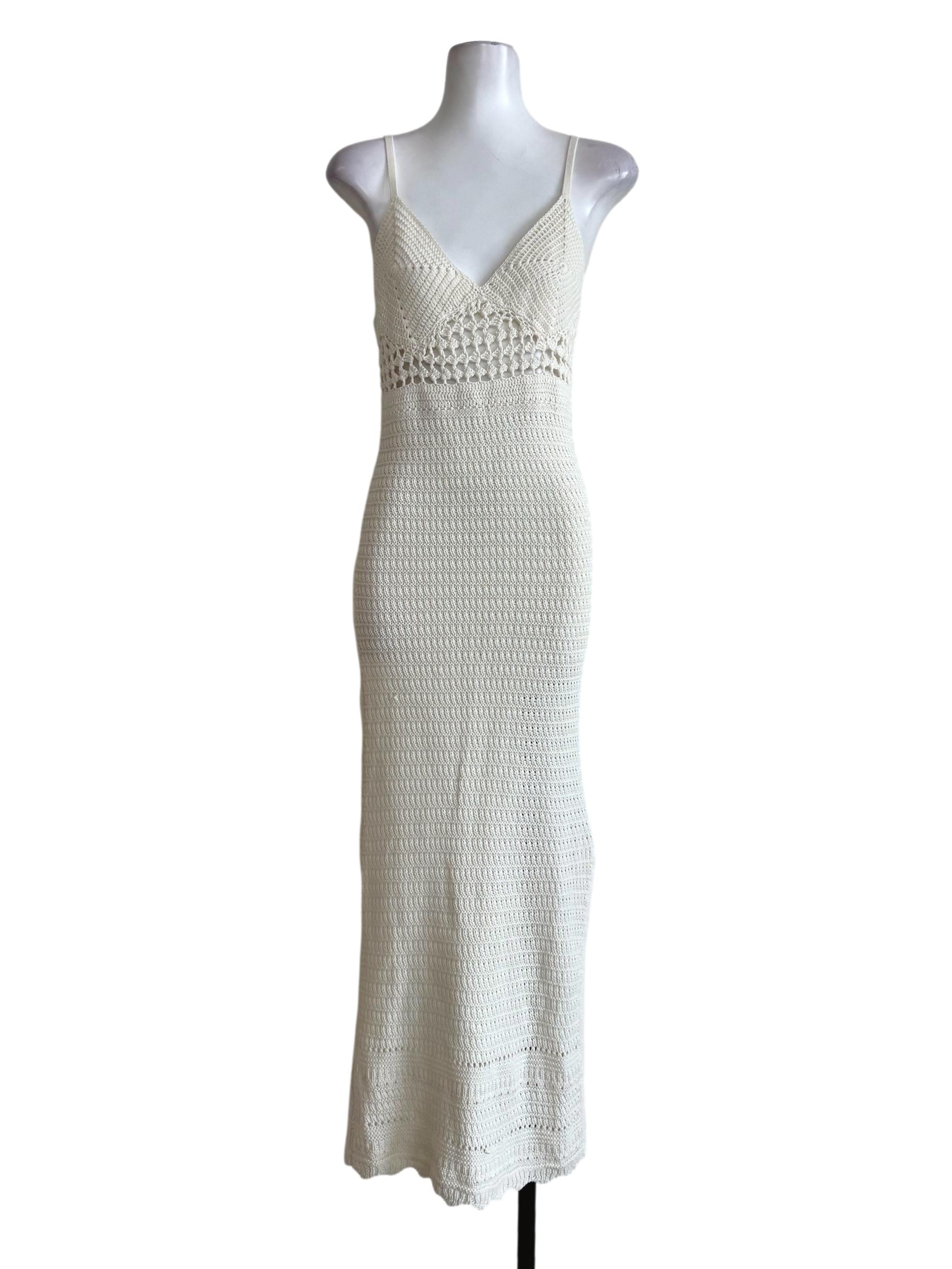 Cream Knitted V Neck Bodycon Dress