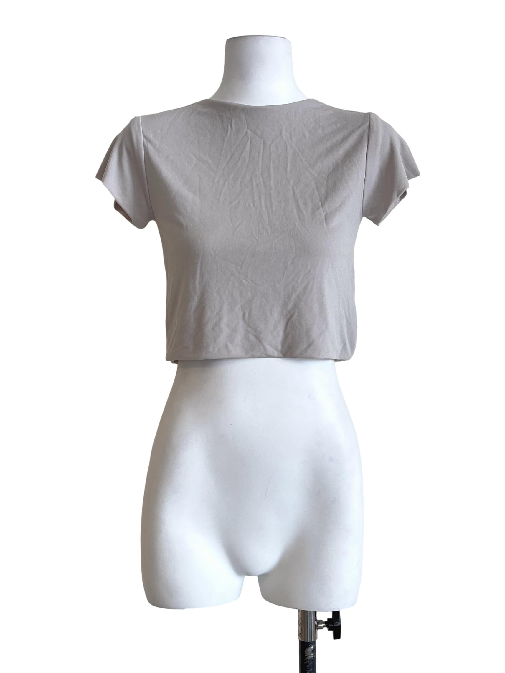 Coin Grey Halter Short Sleeve Top