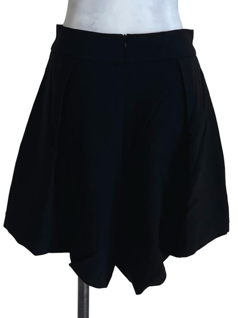 Black Plain High-Waisted Shorts