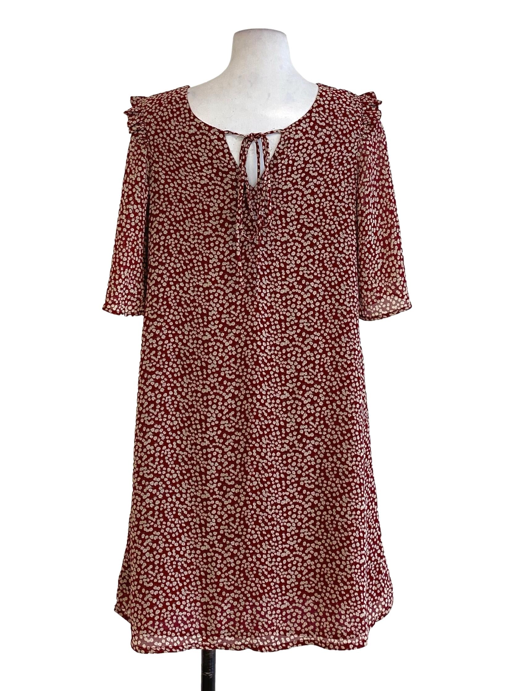 Jam Red Floral Wrap Dress