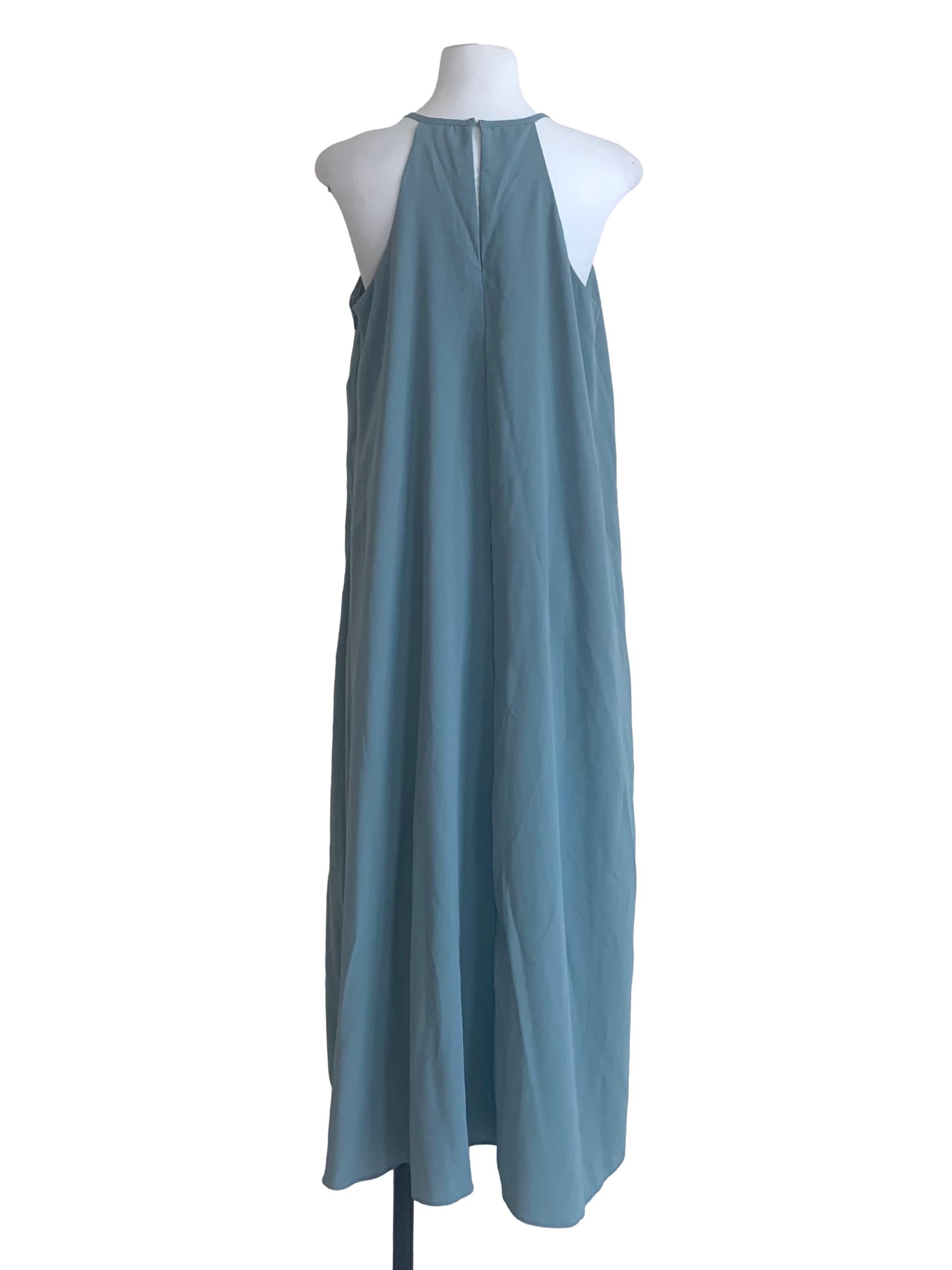 Stone Blue Halter Neck Dress