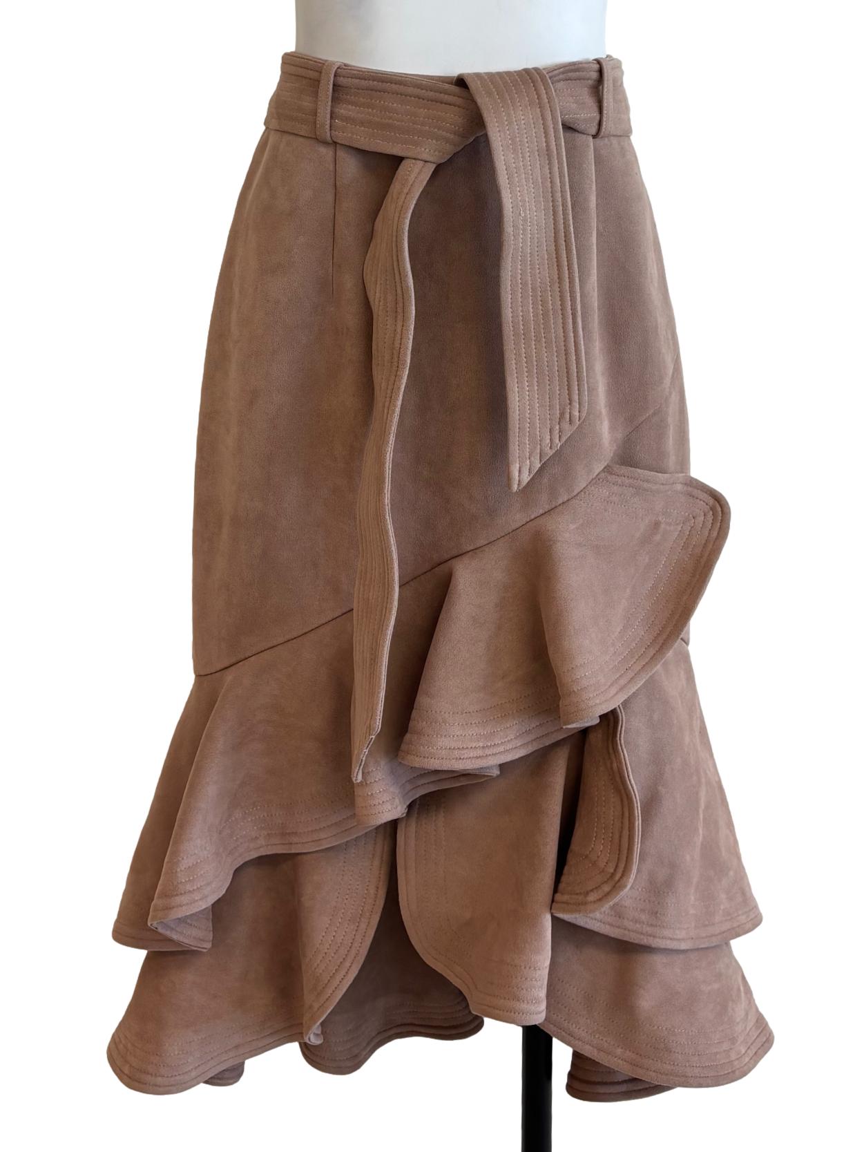 Clay Brown Layered Thick Mermaid Skirt
