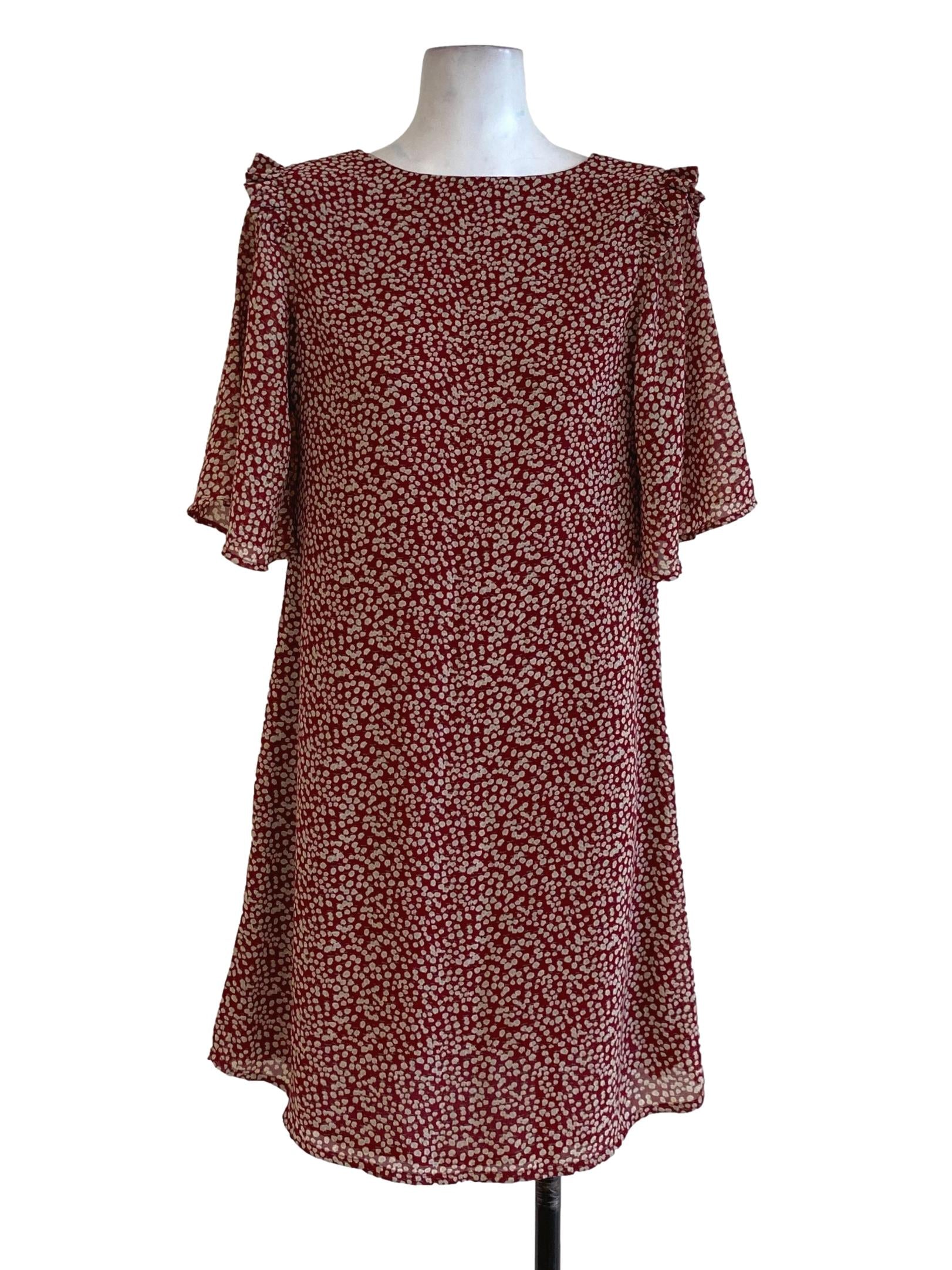 Jam Red Floral Wrap Dress